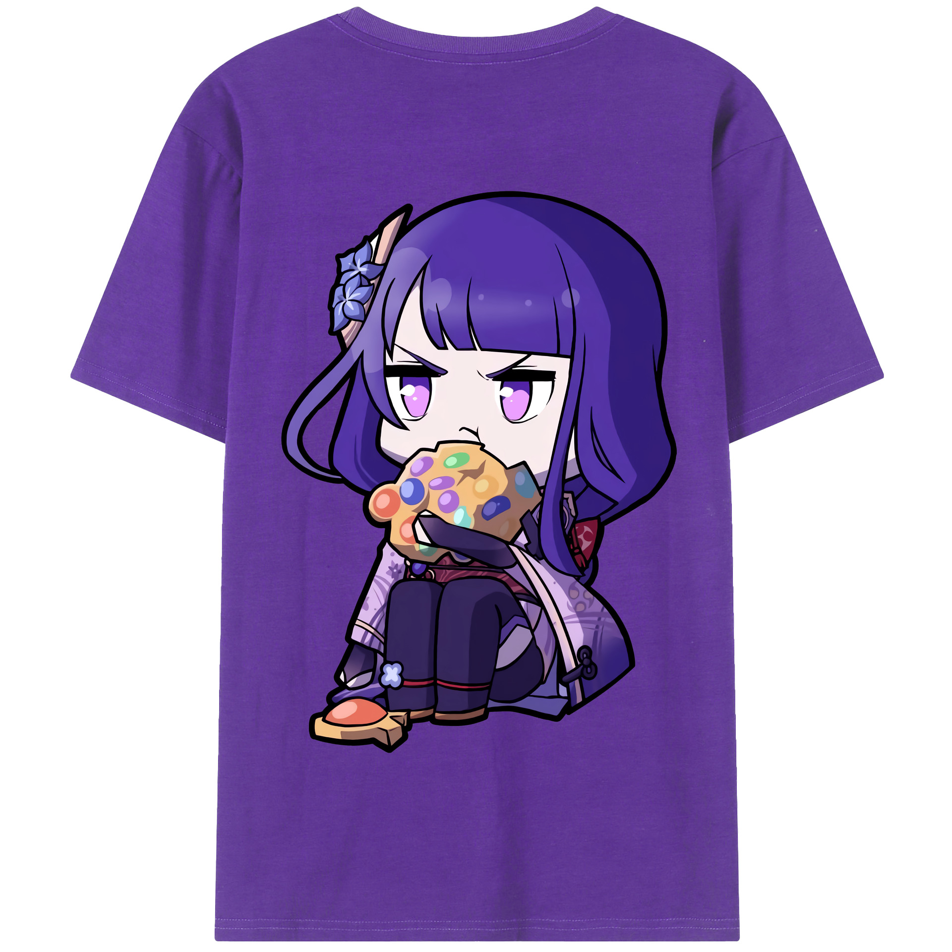 げんし神 雷電将軍 らいでんしょうぐん genshin Raiden Shogun 綿100％半袖Tシャツ（背面プリント）