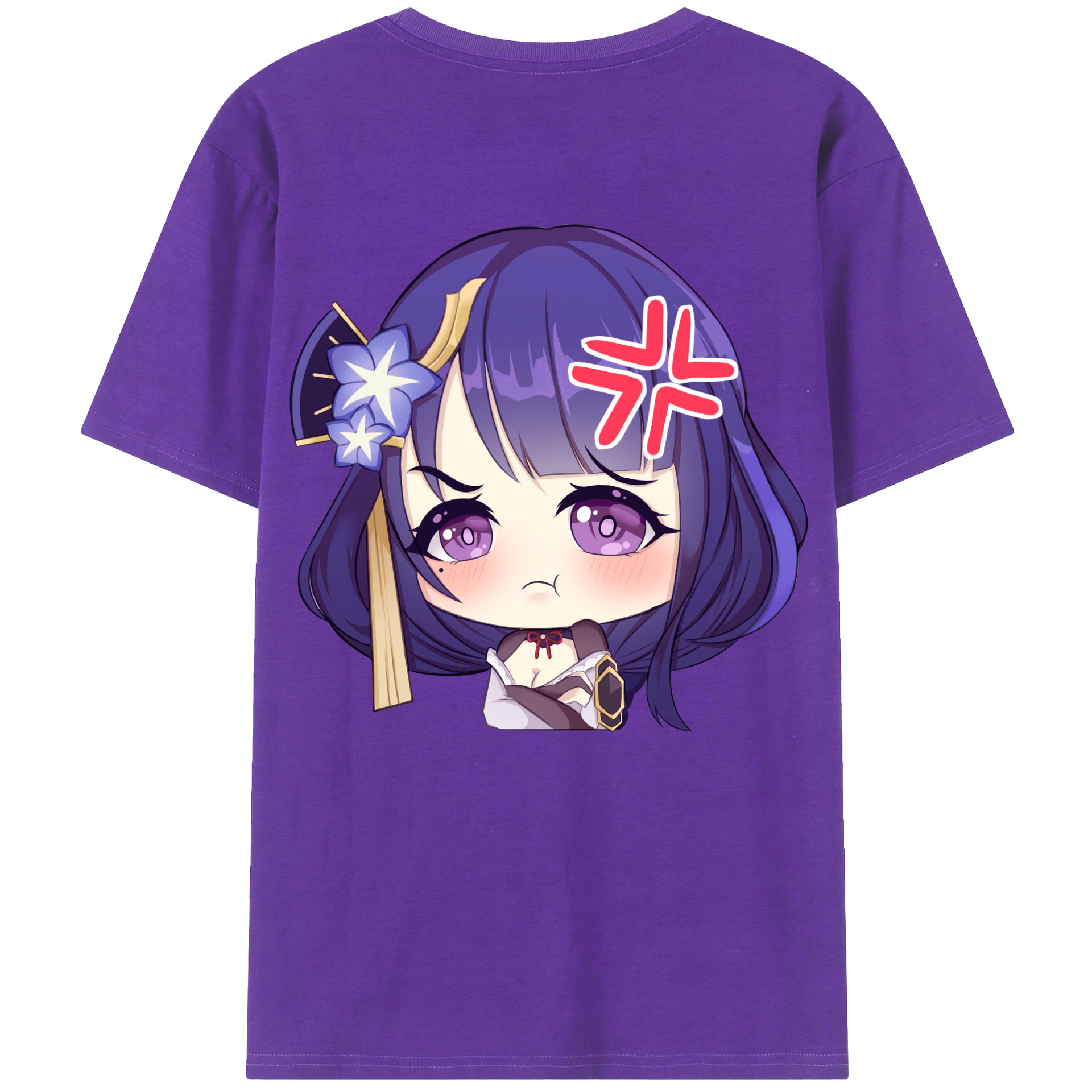 げんし神 雷電将軍 らいでんしょうぐん genshin Raiden Shogun 綿100％半袖Tシャツ（背面プリント）
