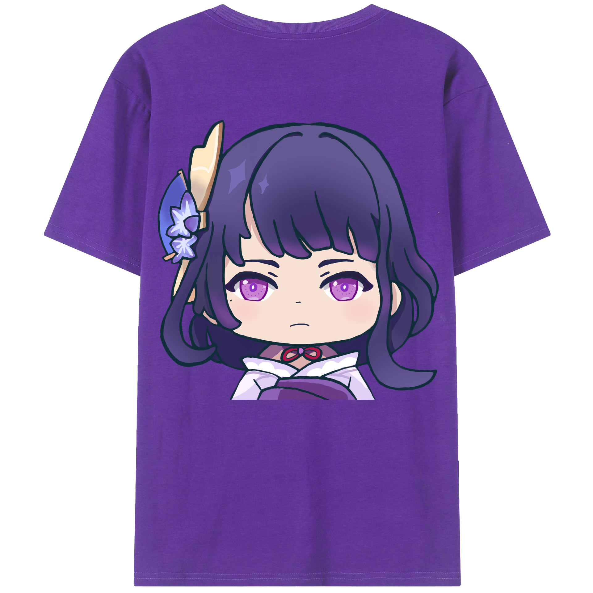 げんし神 雷電将軍 らいでんしょうぐん genshin Raiden Shogun 綿100％半袖Tシャツ（背面プリント）