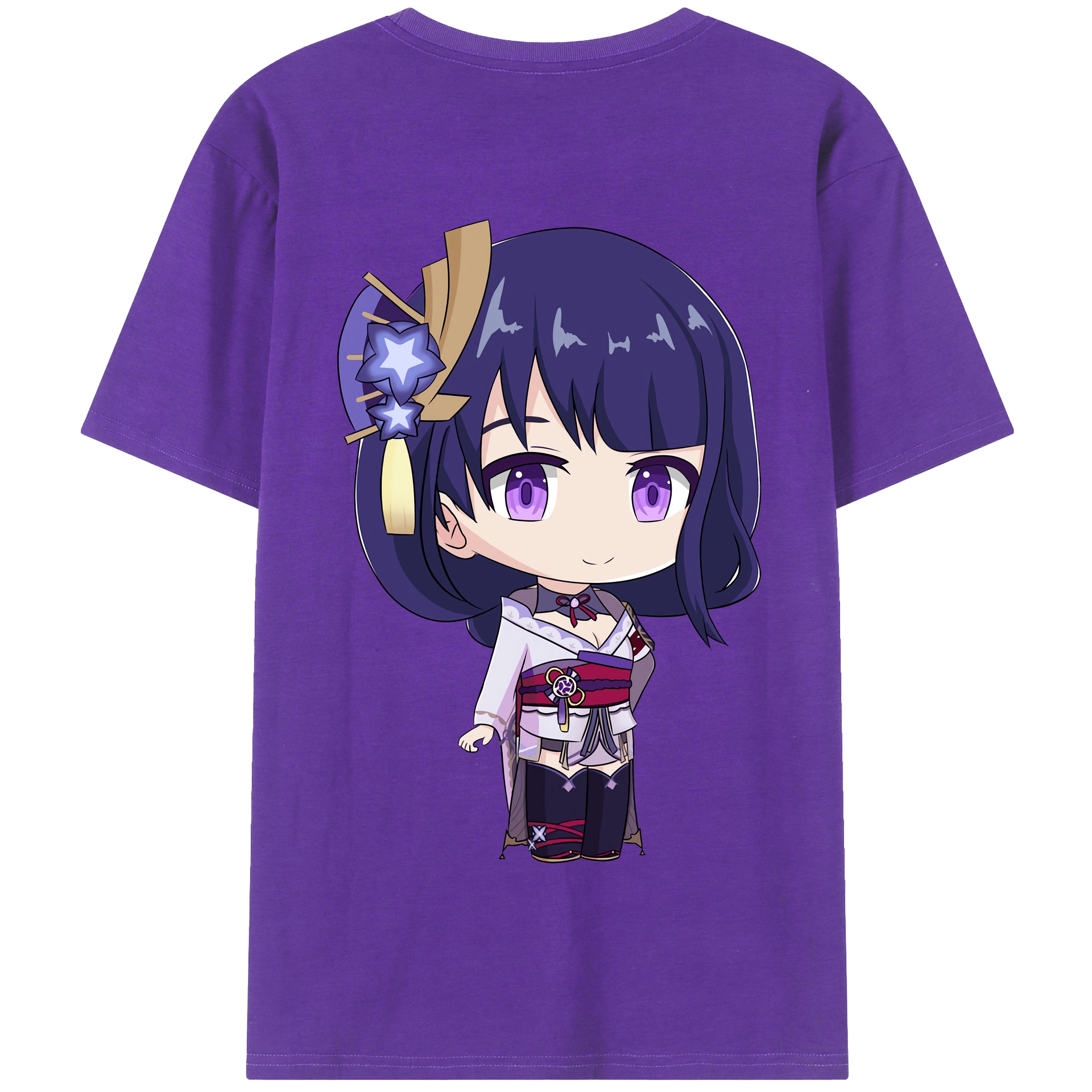 げんし神 雷電将軍 らいでんしょうぐん genshin Raiden Shogun 綿100％半袖Tシャツ（背面プリント）