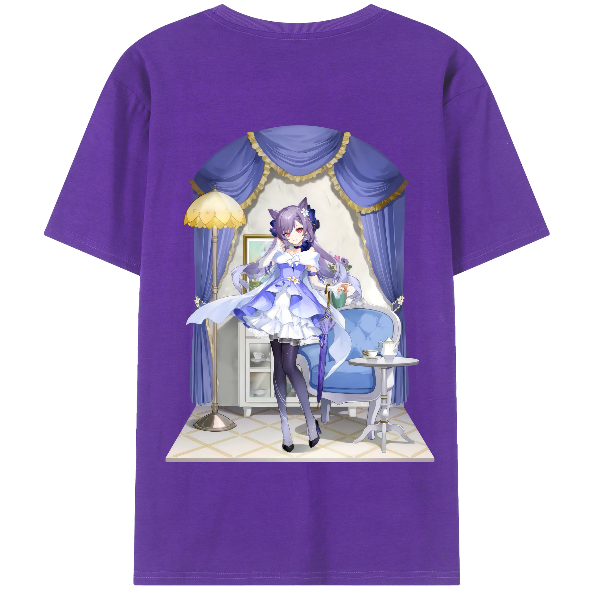 げんし神 刻晴 こくせい genshin Kokusei 綿100％半袖Tシャツ（背面プリント）