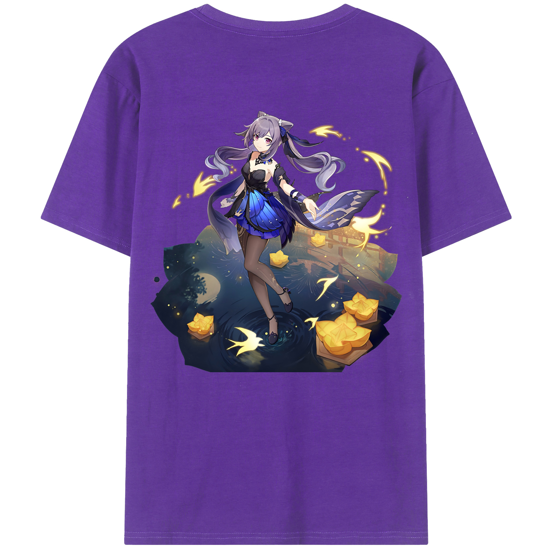 げんし神 刻晴 こくせい genshin Kokusei 綿100％半袖Tシャツ（背面プリント）