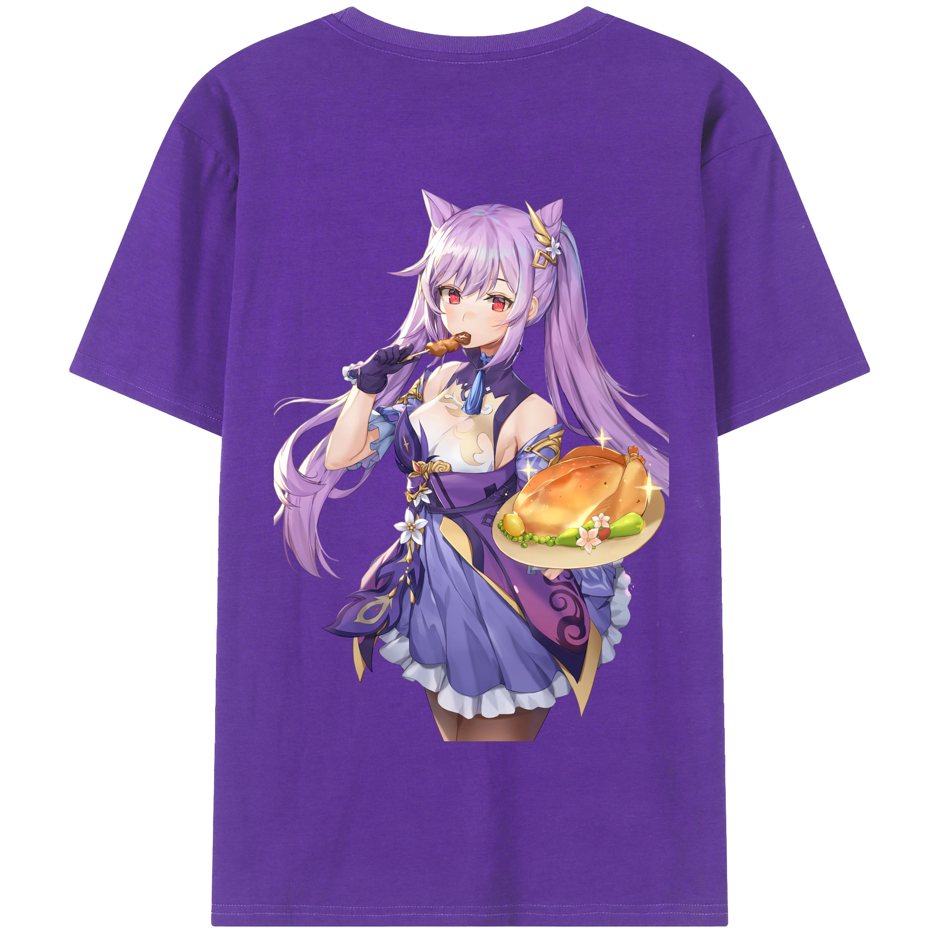 げんし神 刻晴 こくせい genshin Kokusei 綿100％半袖Tシャツ（背面プリント）