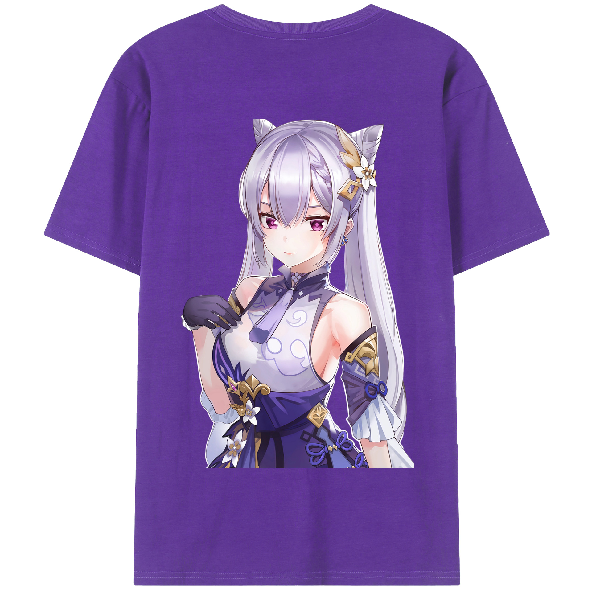 げんし神 刻晴 こくせい genshin Kokusei 綿100％半袖Tシャツ（背面プリント）