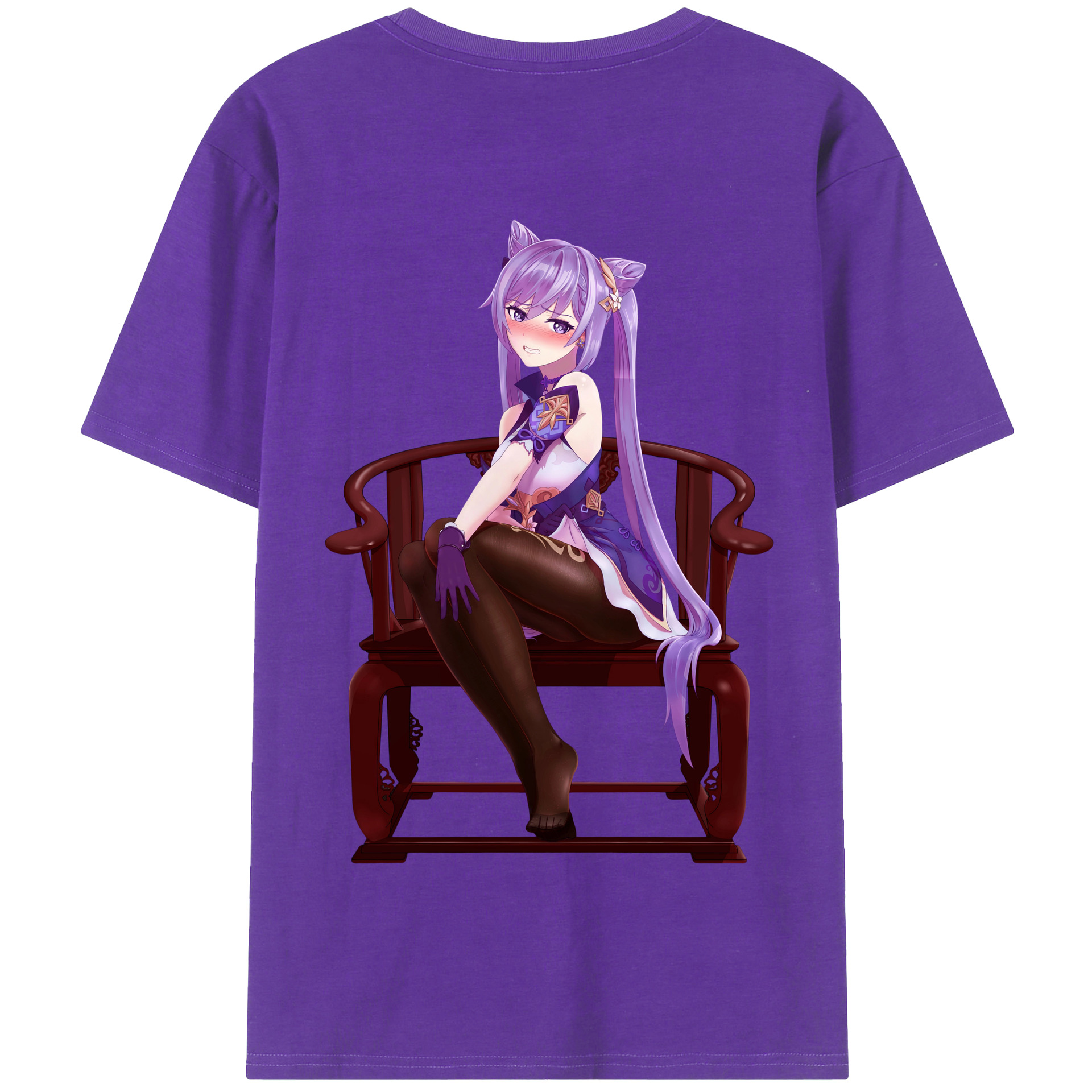 げんし神 刻晴 こくせい genshin Kokusei 綿100％半袖Tシャツ（背面プリント）