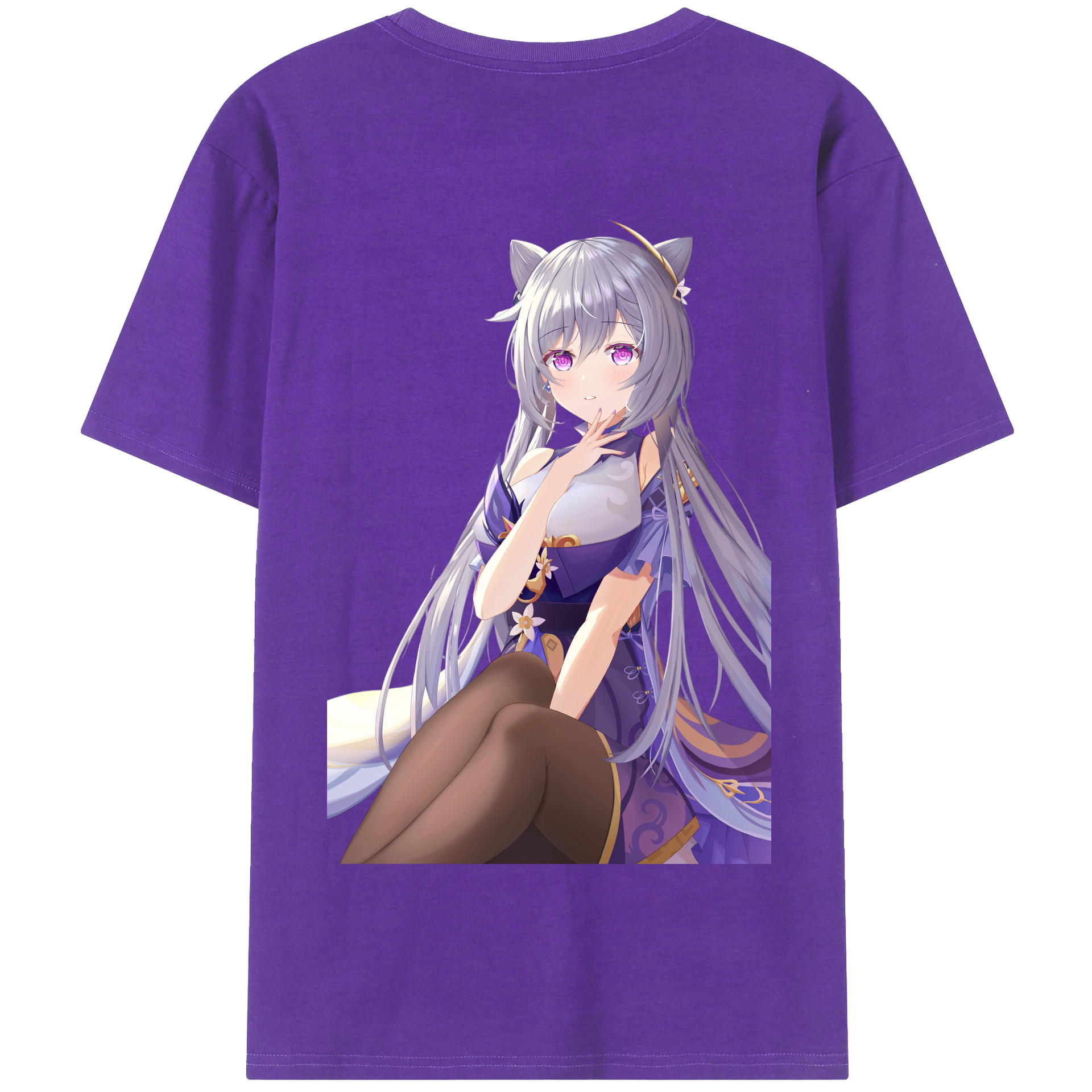 げんし神 刻晴 こくせい genshin Kokusei 綿100％半袖Tシャツ（背面プリント）