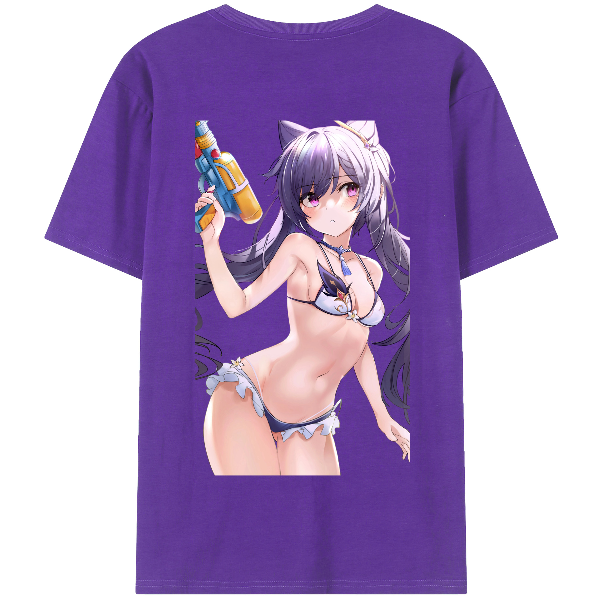 げんし神 刻晴 こくせい genshin Kokusei 綿100％半袖Tシャツ（背面プリント）
