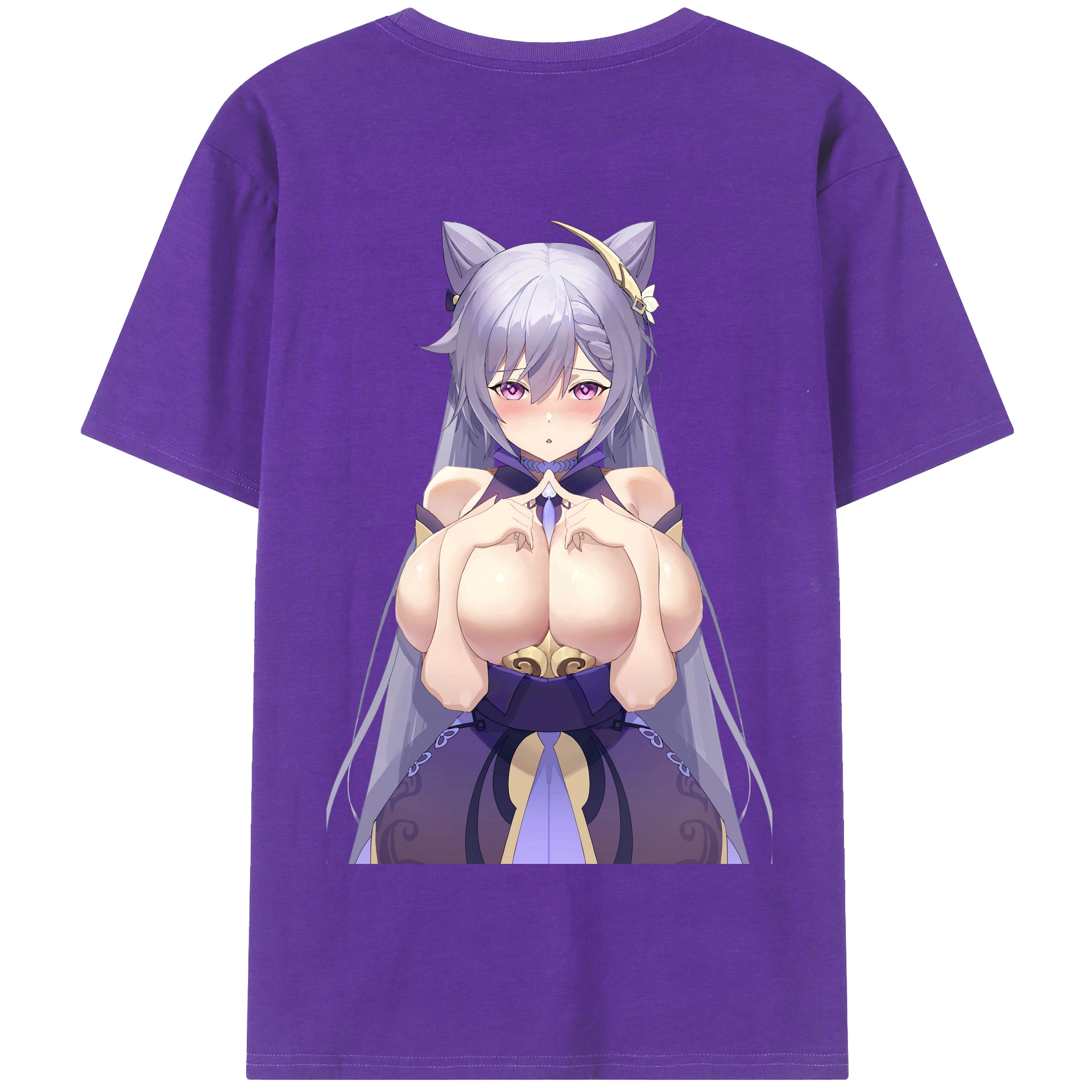 げんし神 刻晴 こくせい genshin Kokusei 綿100％半袖Tシャツ（背面プリント）