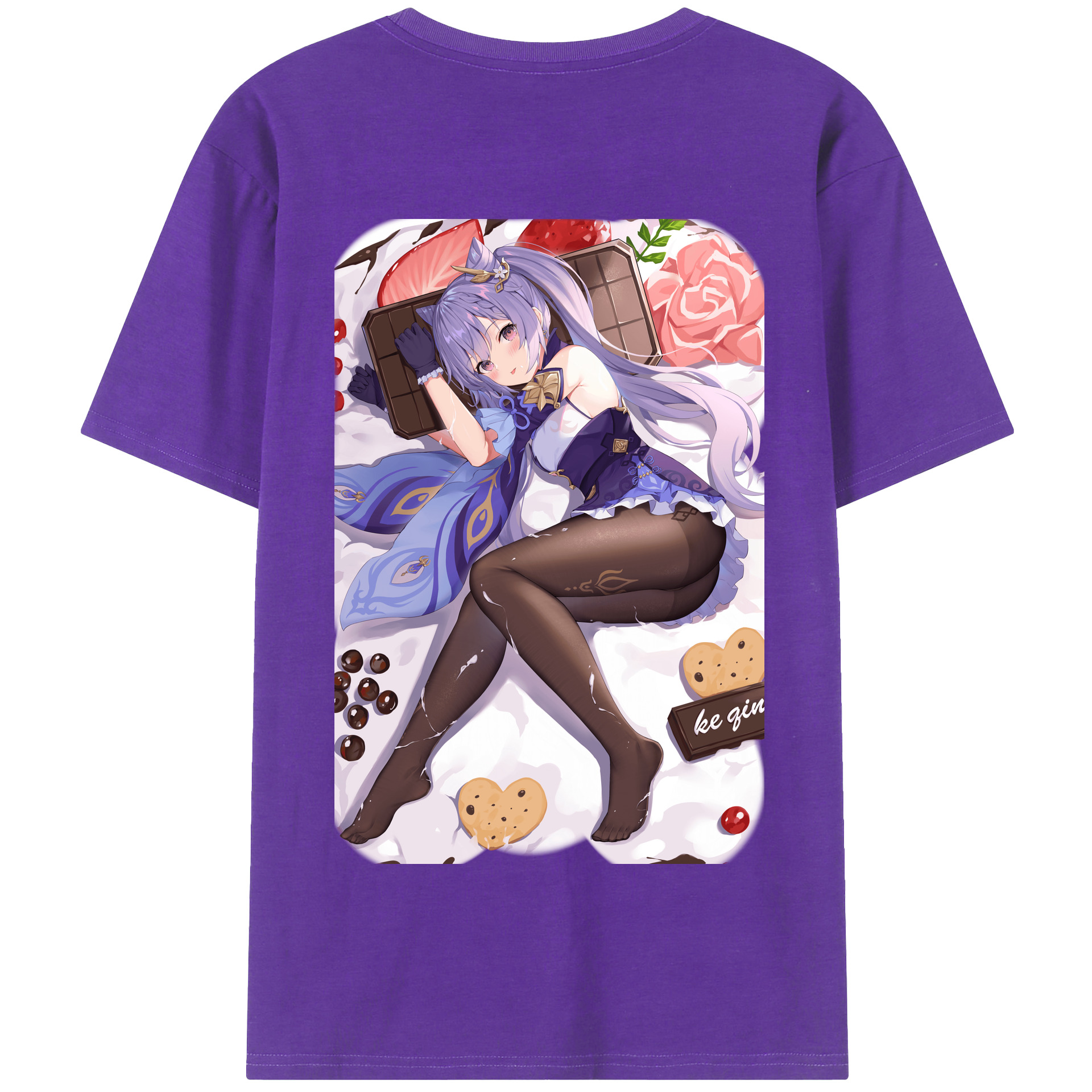 げんし神 刻晴 こくせい genshin Kokusei 綿100％半袖Tシャツ（背面プリント）