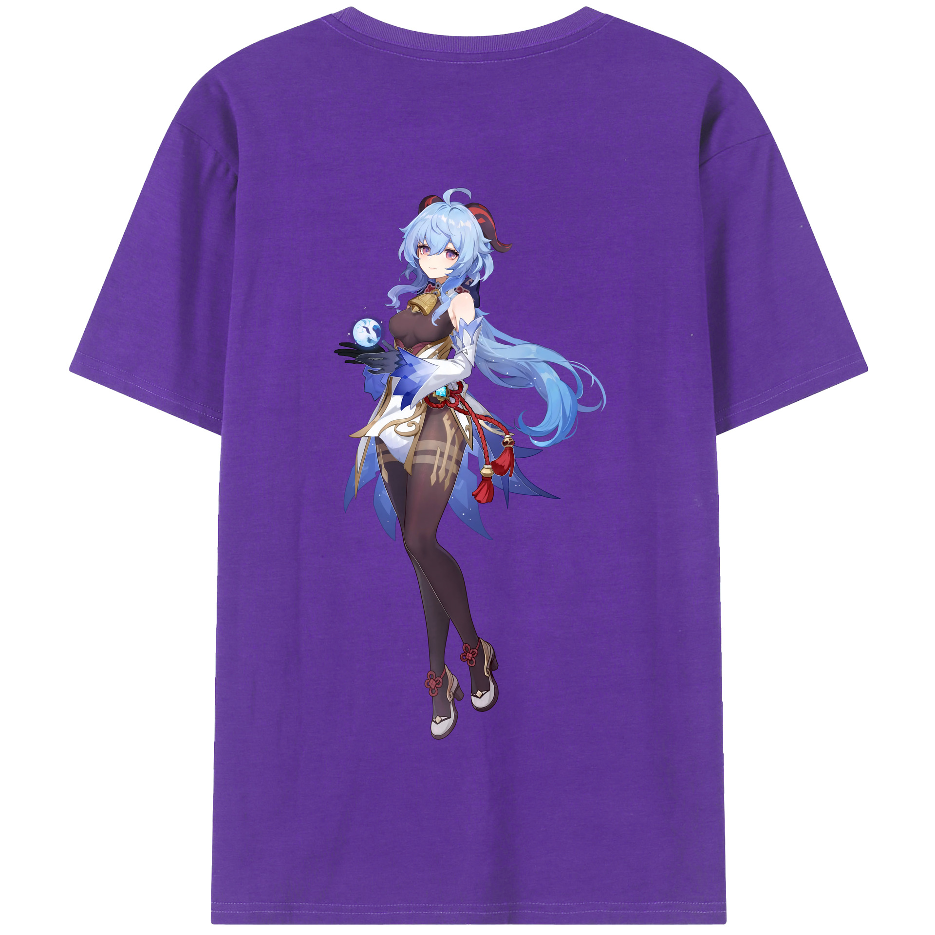 げんし神 甘雨 かんう genshin Ganyu 綿100％半袖Tシャツ（背面プリント）