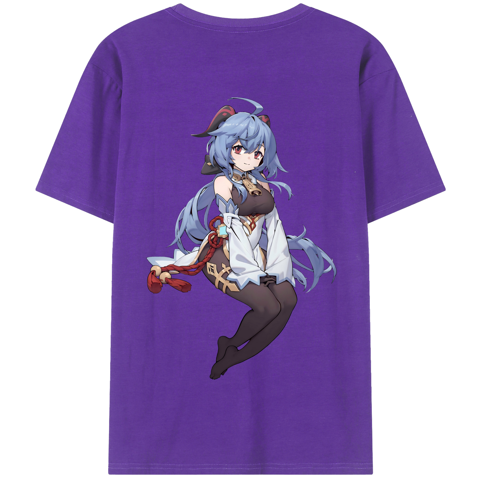 げんし神 甘雨 かんう genshin Ganyu 綿100％半袖Tシャツ（背面プリント）