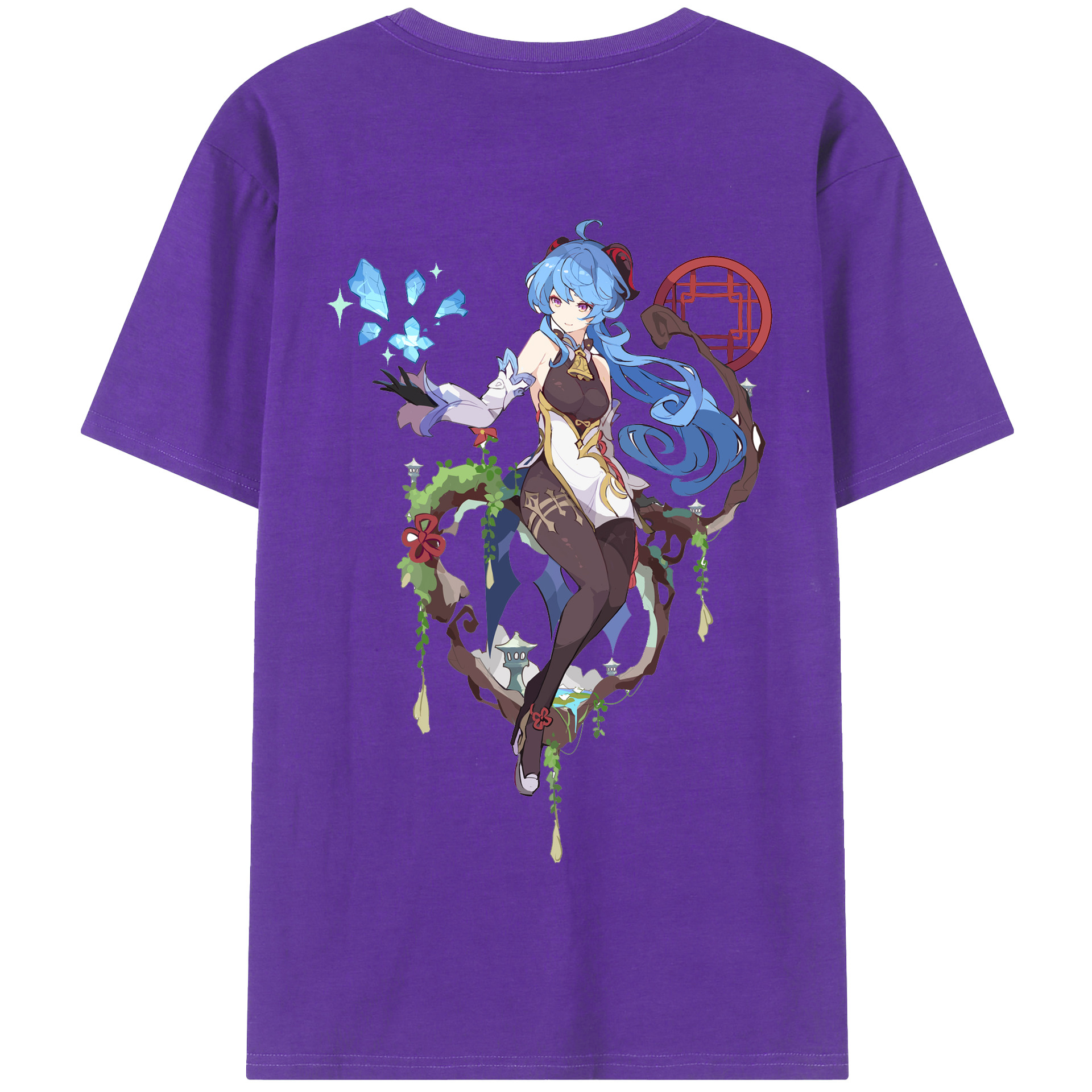 げんし神 甘雨 かんう genshin Ganyu 綿100％半袖Tシャツ（背面プリント）