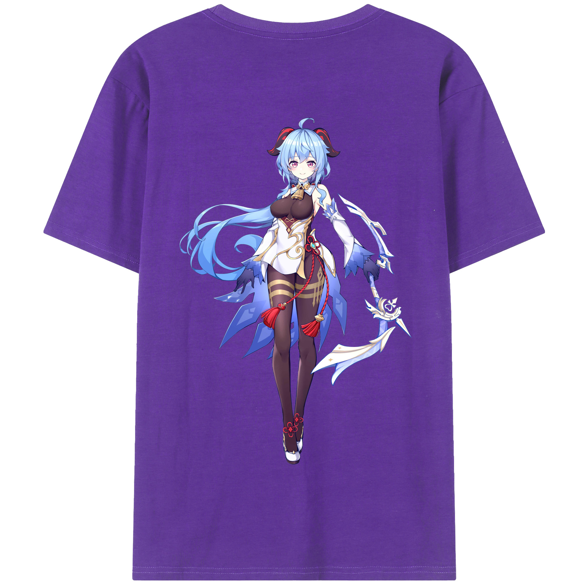 げんし神 甘雨 かんう genshin Ganyu 綿100％半袖Tシャツ（背面プリント）