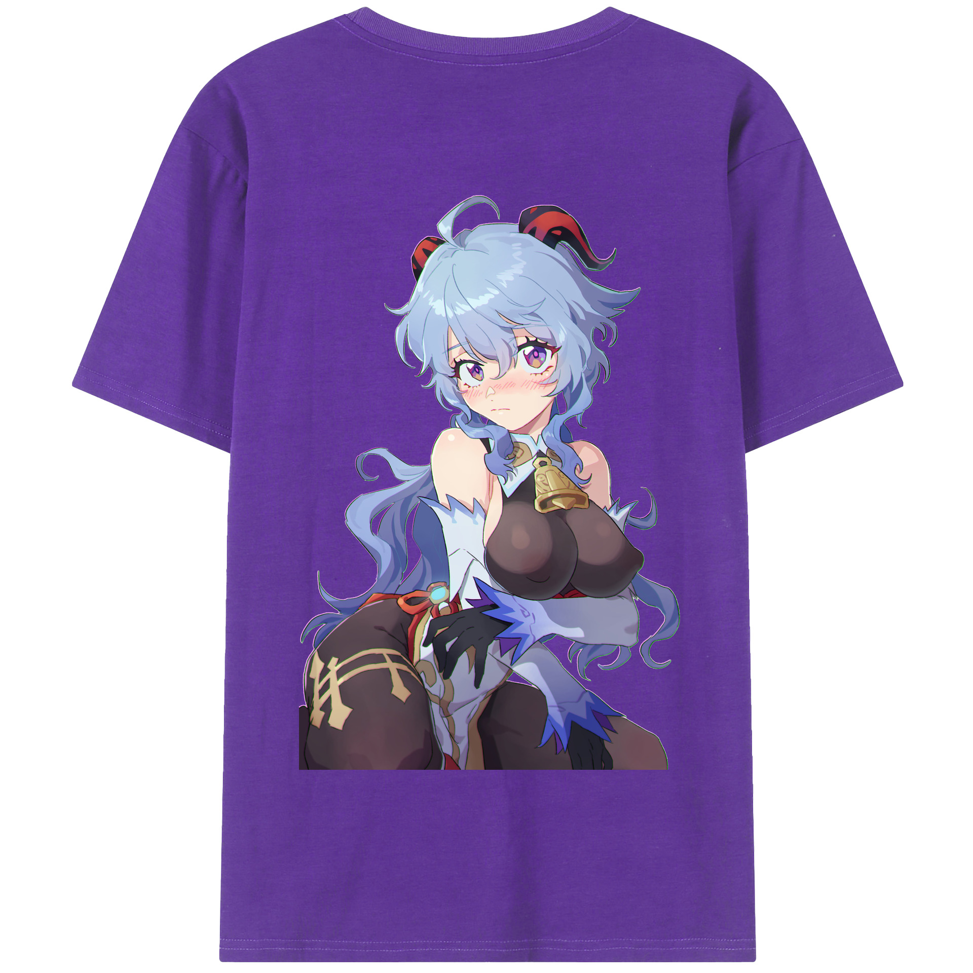 げんし神 甘雨 かんう genshin Ganyu 綿100％半袖Tシャツ（背面プリント）
