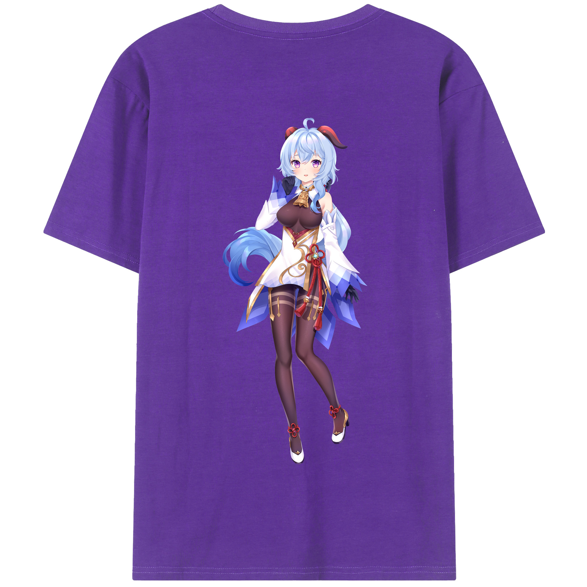 げんし神 甘雨 かんう genshin Ganyu 綿100％半袖Tシャツ（背面プリント）