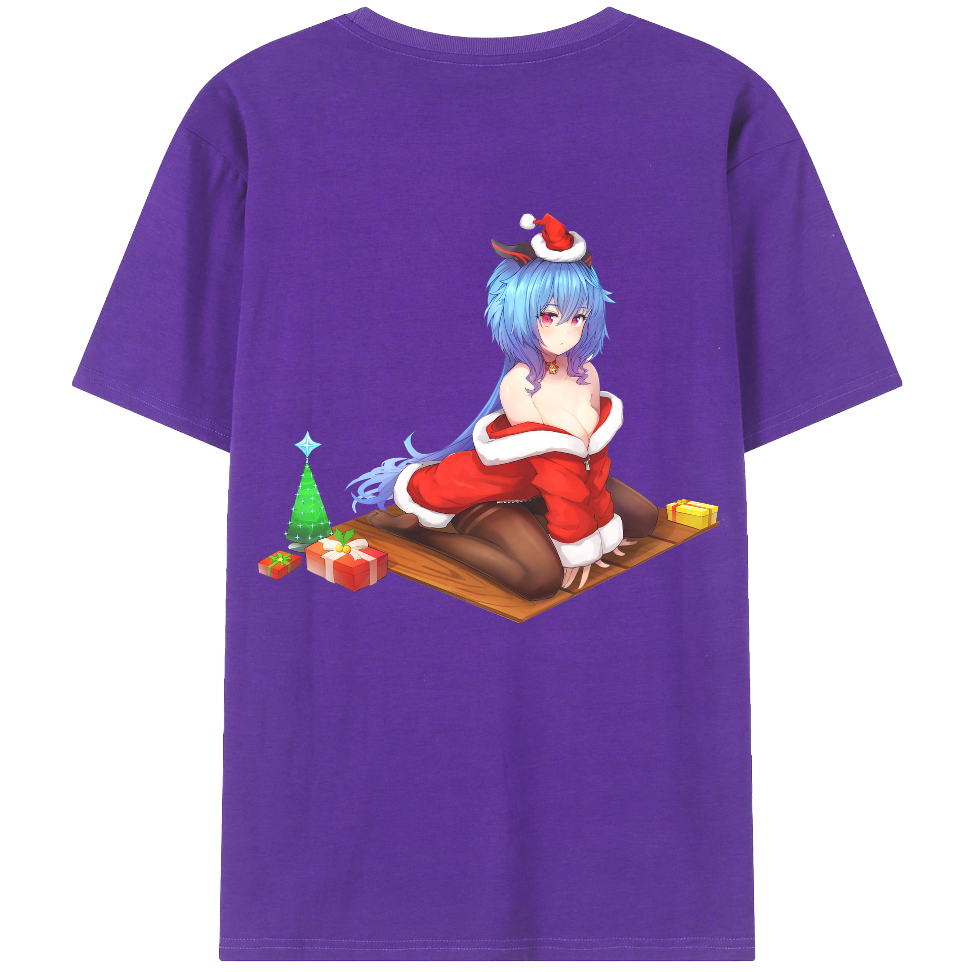 げんし神 甘雨 かんう genshin Ganyu 綿100％半袖Tシャツ（背面プリント）