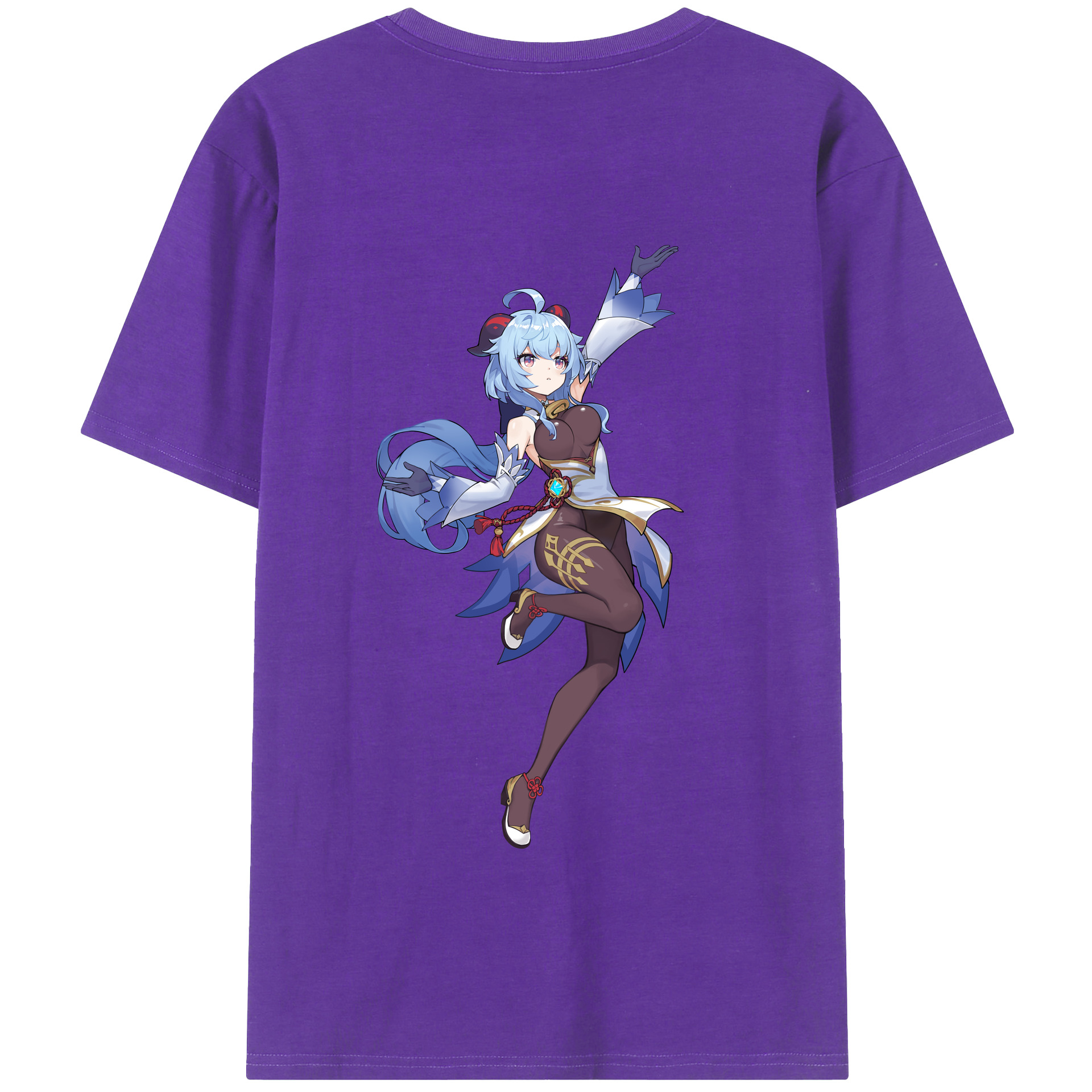 げんし神 甘雨 かんう genshin Ganyu 綿100％半袖Tシャツ（背面プリント）
