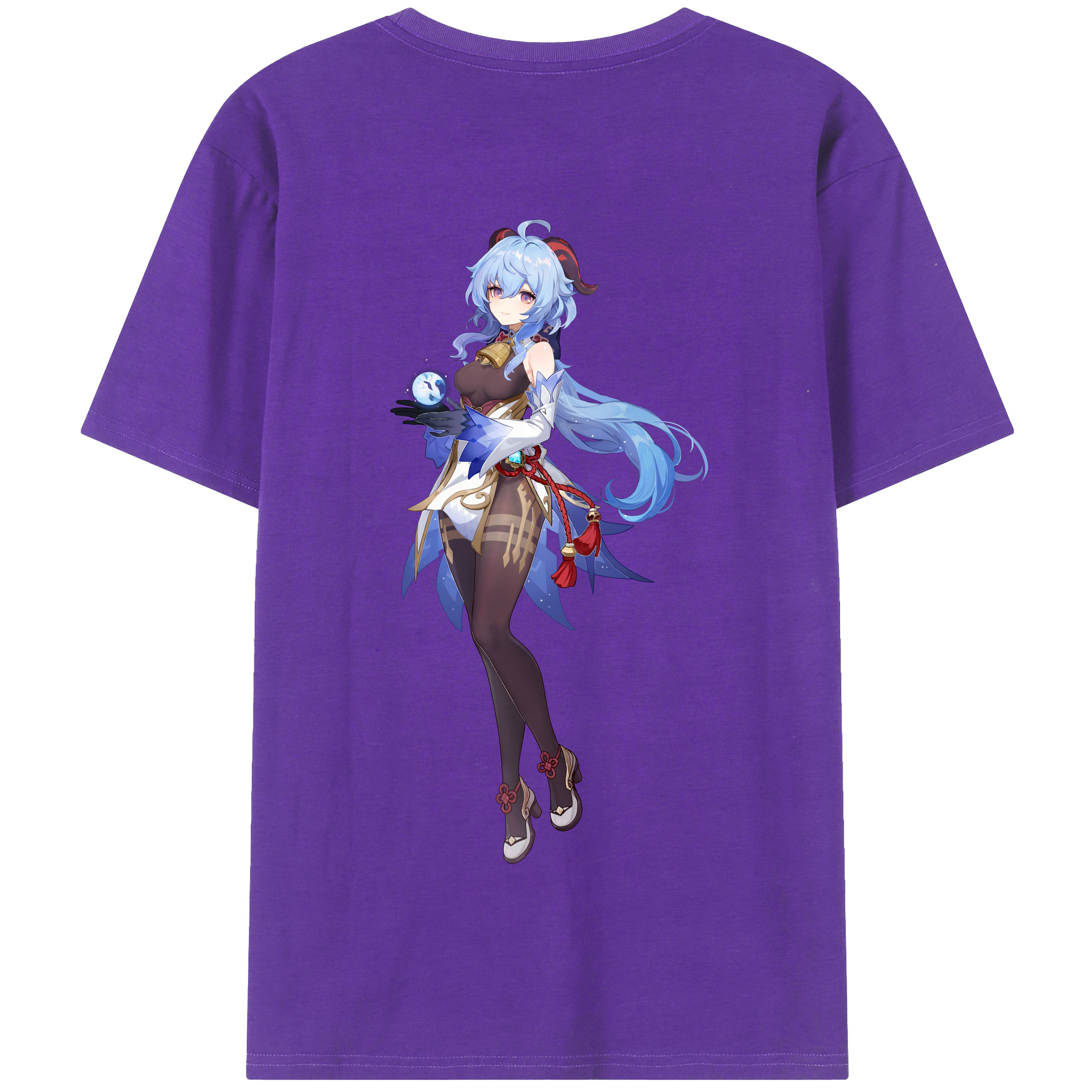 げんし神 甘雨 かんう genshin Ganyu 綿100％半袖Tシャツ（背面プリント）