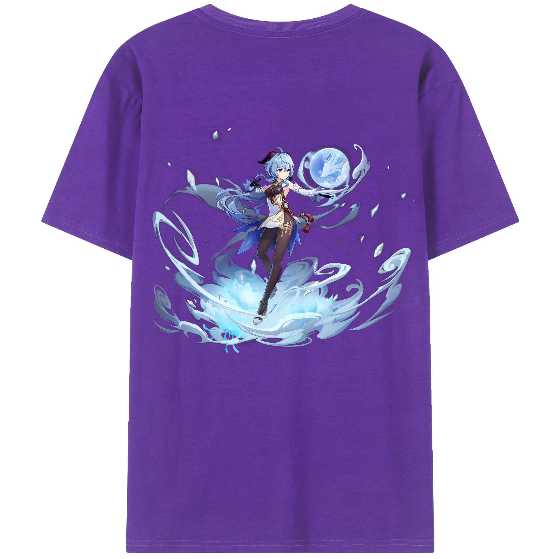 げんし神 甘雨 かんう genshin Ganyu 綿100％半袖Tシャツ（背面プリント）