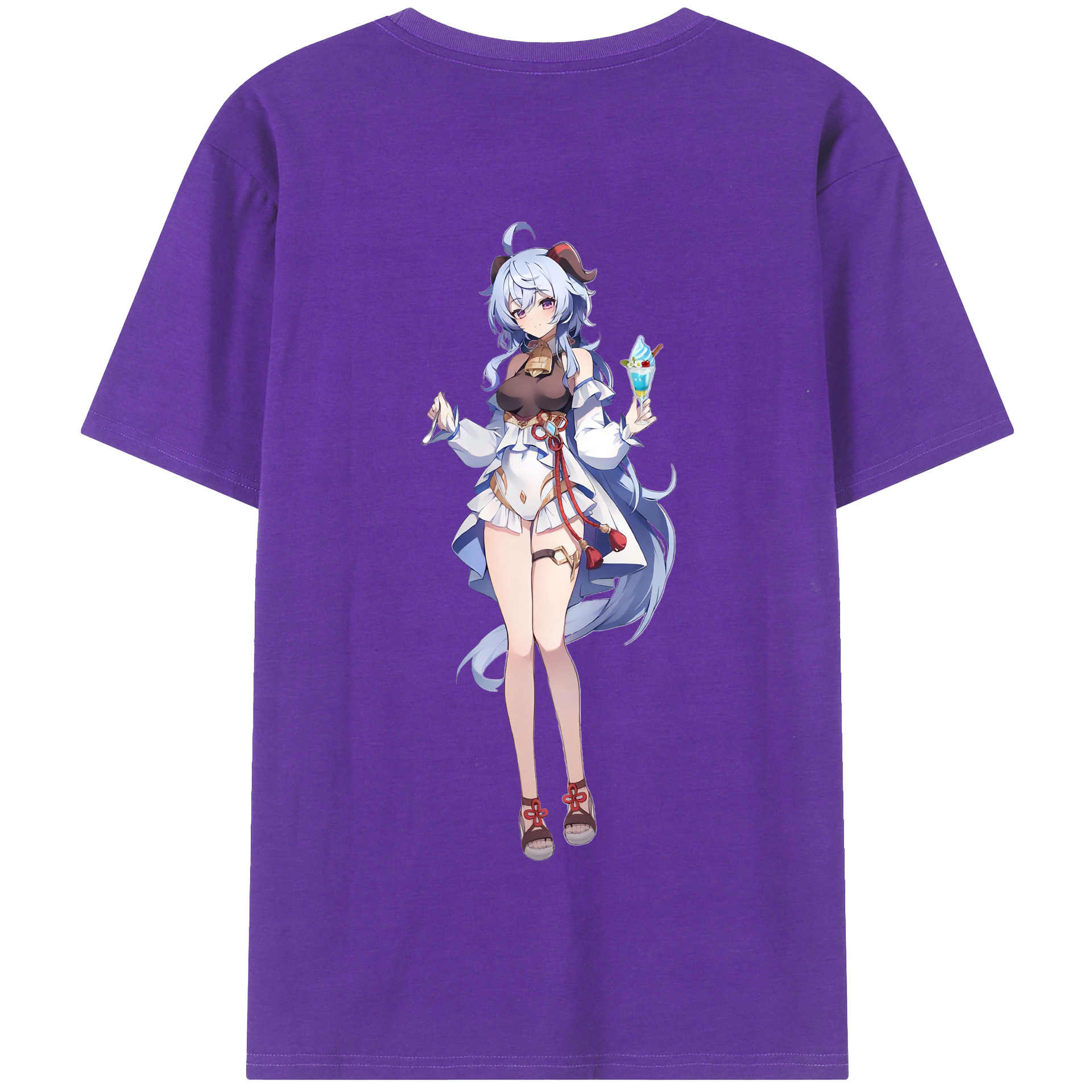 げんし神 甘雨 かんう genshin Ganyu 綿100％半袖Tシャツ（背面プリント）