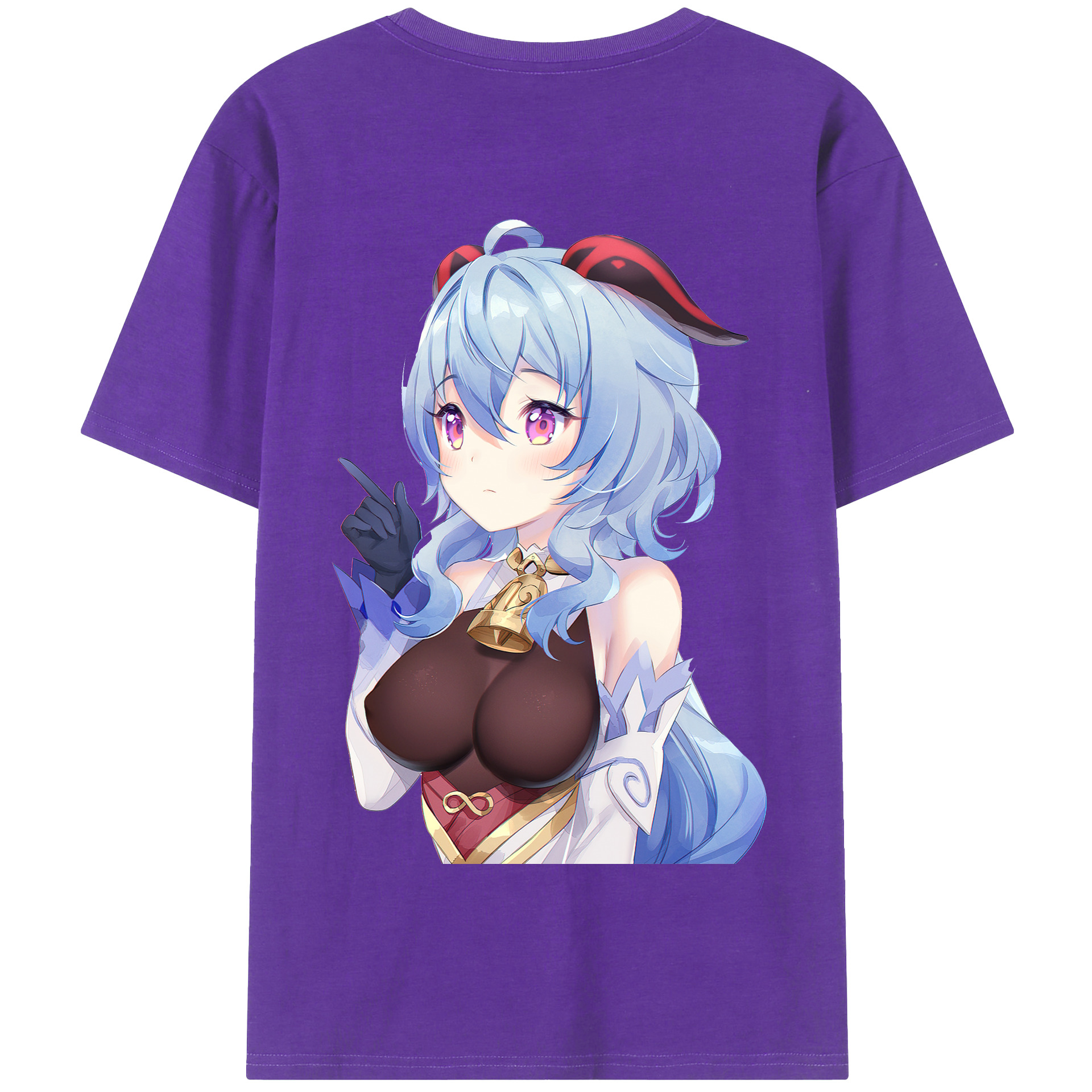 げんし神 甘雨 かんう genshin Ganyu 綿100％半袖Tシャツ（背面プリント）