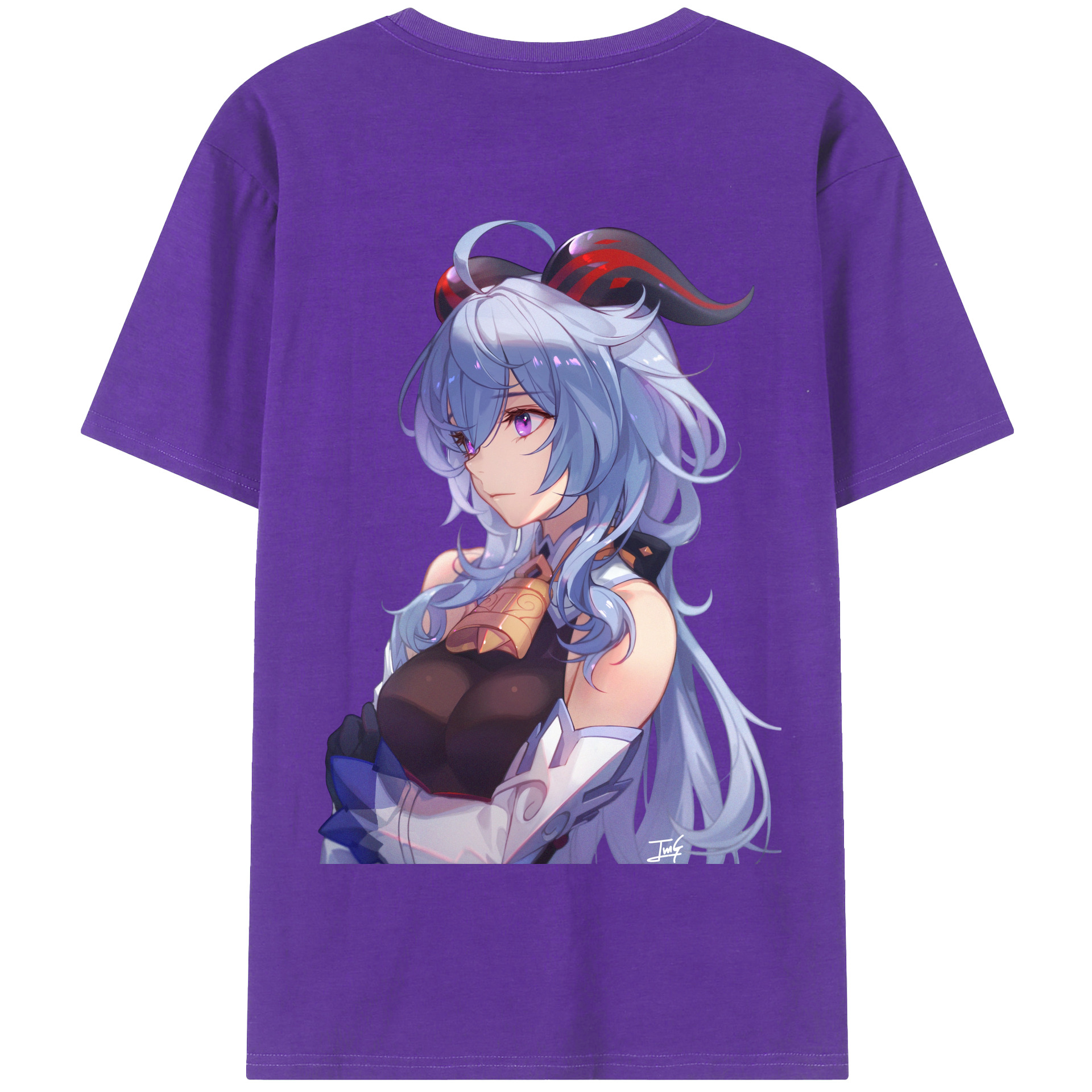 げんし神 甘雨 かんう genshin Ganyu 綿100％半袖Tシャツ（背面プリント）