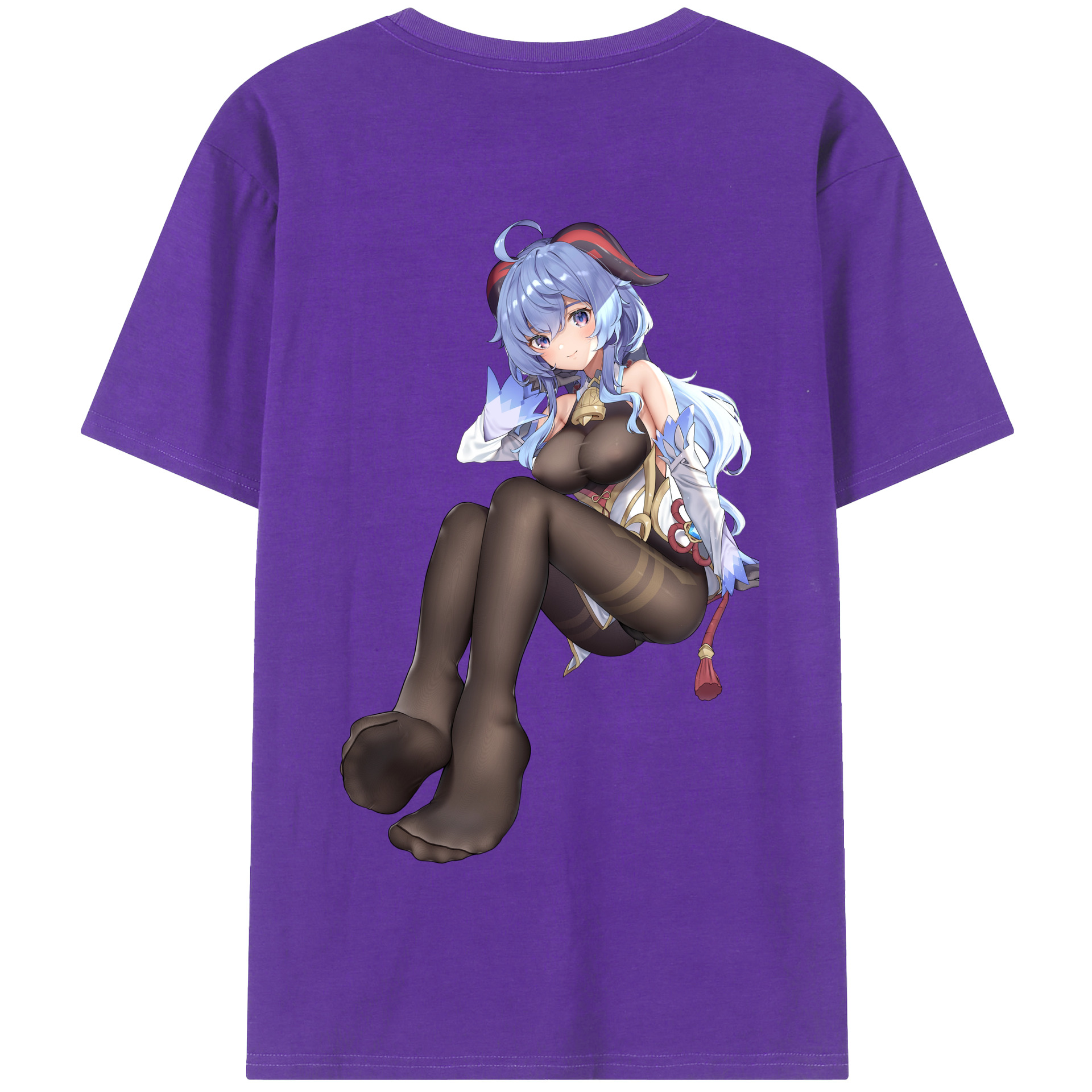 げんし神 甘雨 かんう genshin Ganyu 綿100％半袖Tシャツ（背面プリント）