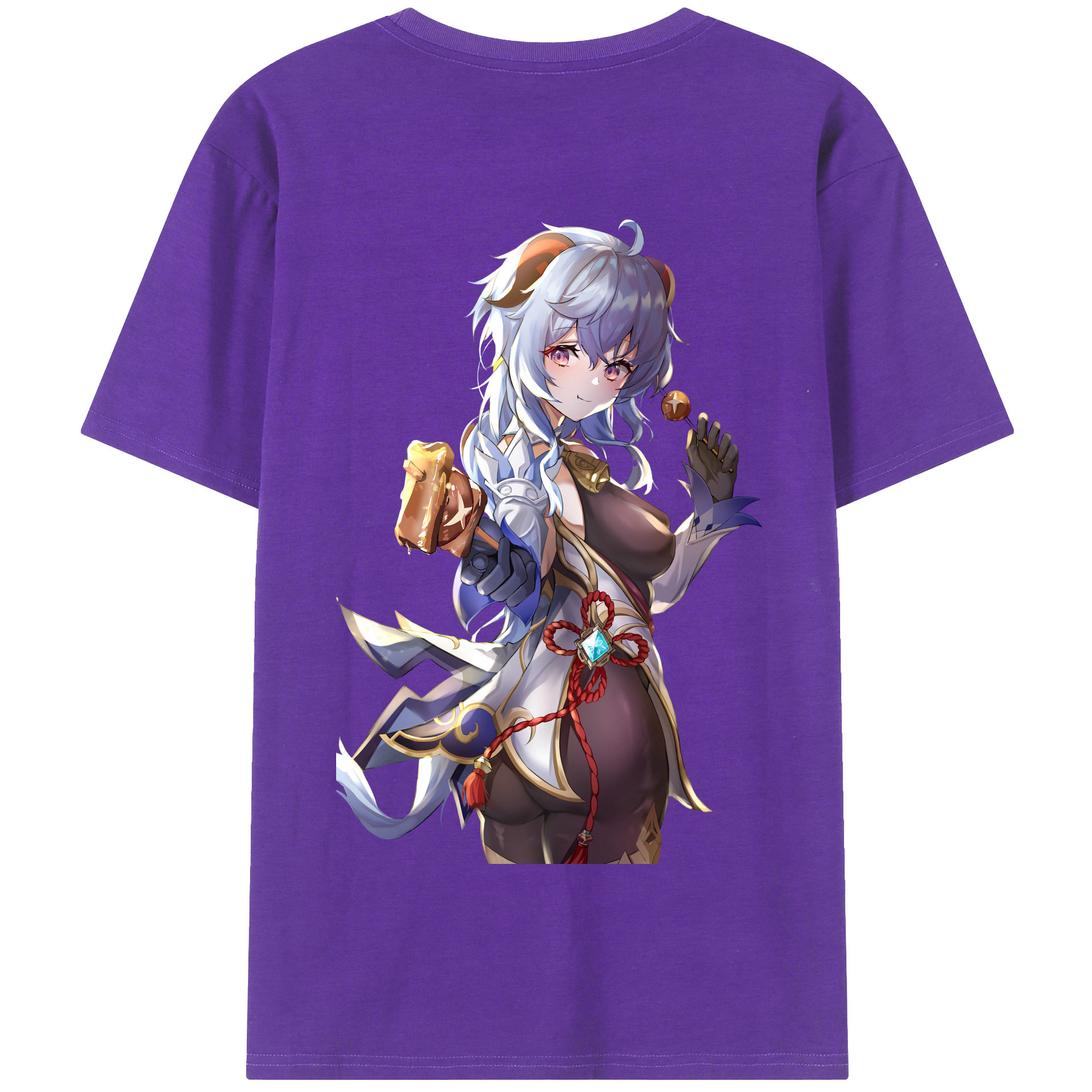 げんし神 甘雨 かんう genshin Ganyu 綿100％半袖Tシャツ（背面プリント）