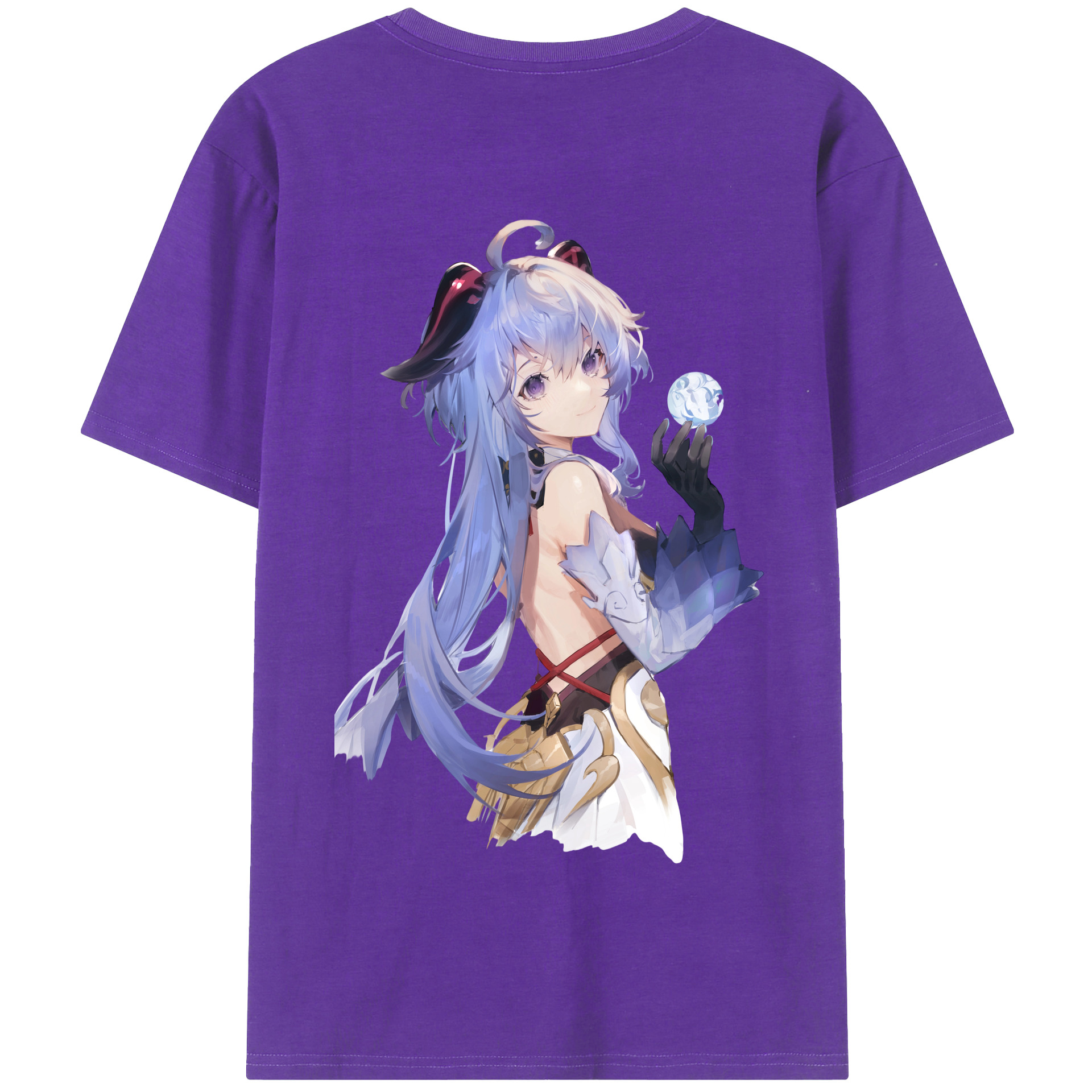 げんし神 甘雨 かんう genshin Ganyu 綿100％半袖Tシャツ（背面プリント）