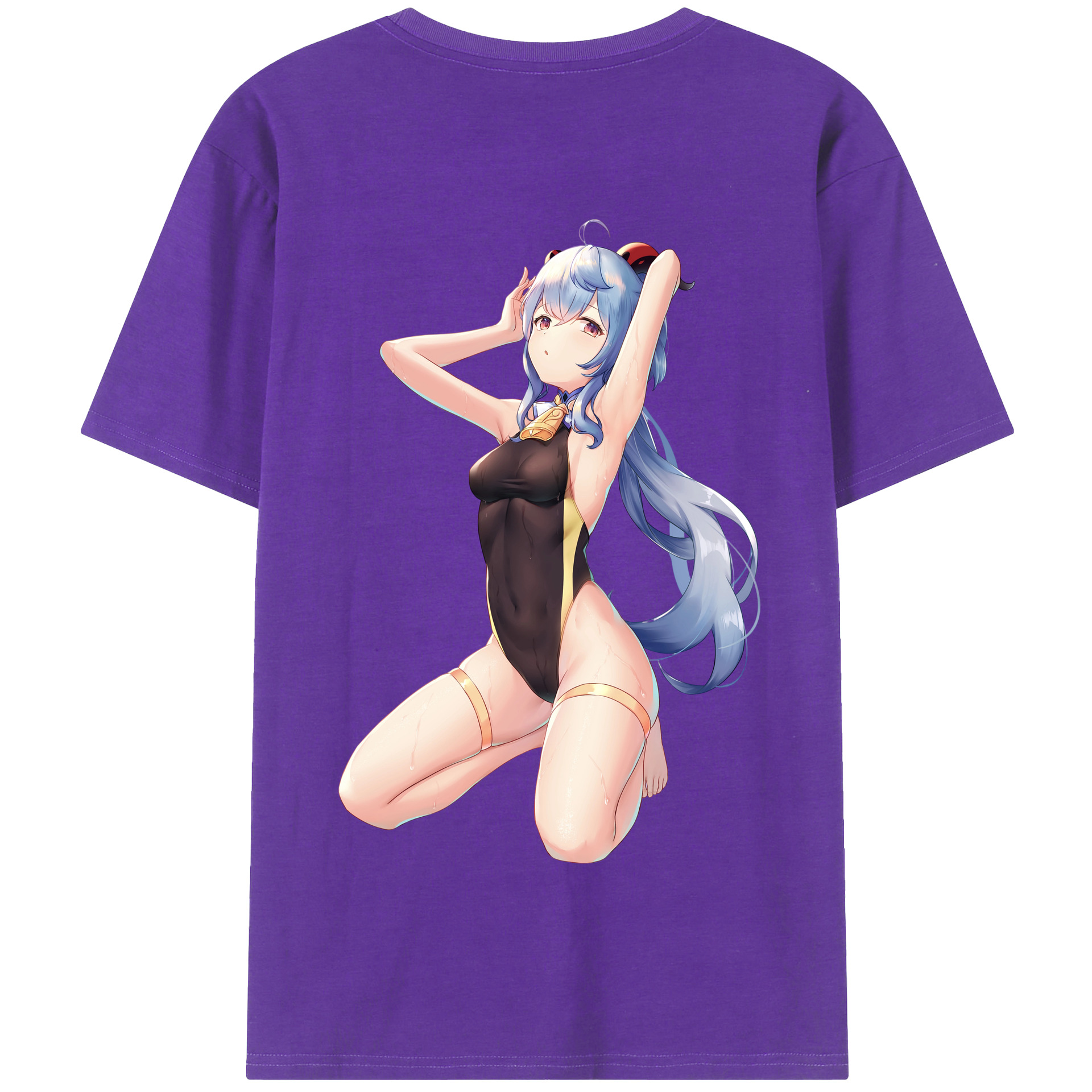 げんし神 甘雨 かんう genshin Ganyu 綿100％半袖Tシャツ（背面プリント）