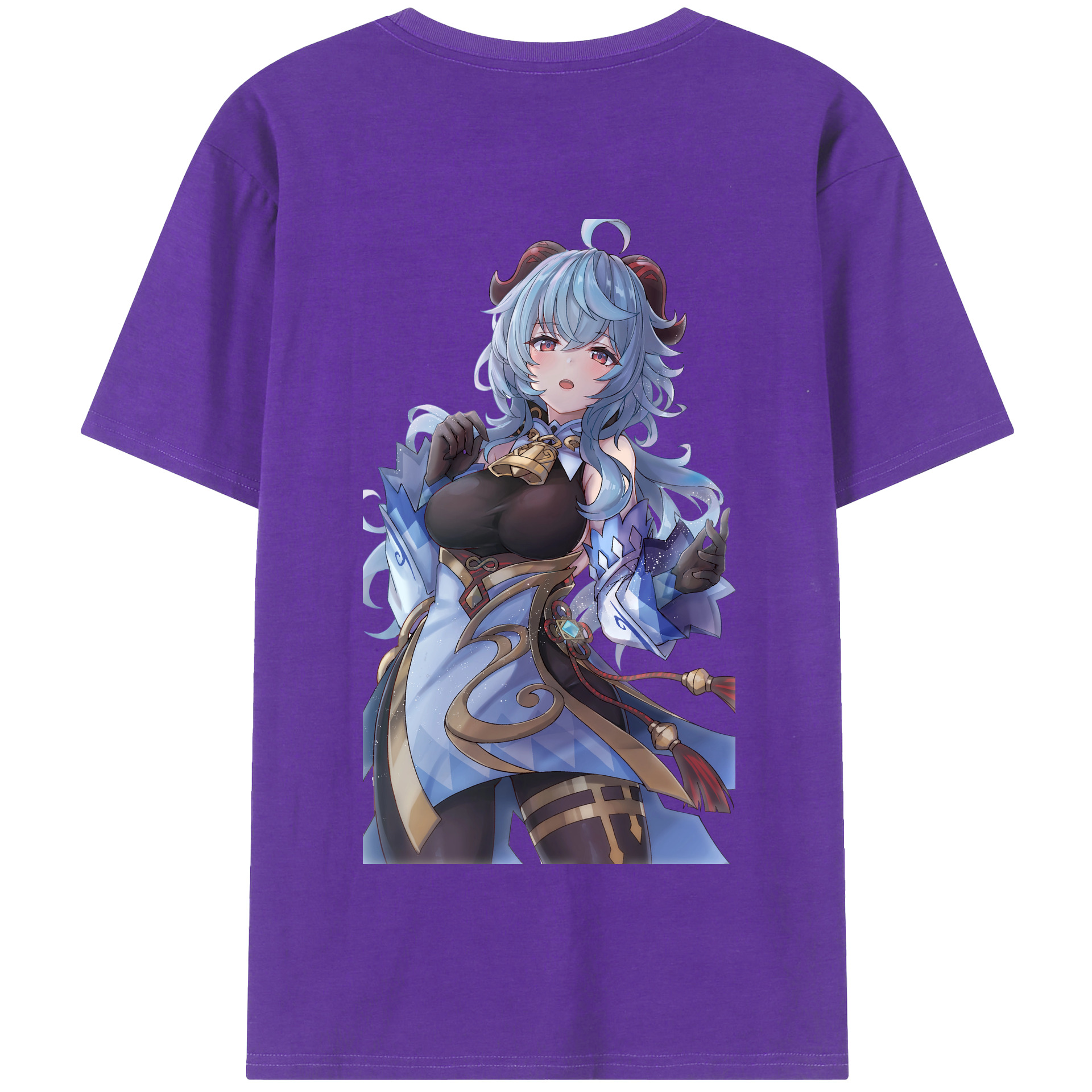 げんし神 甘雨 かんう genshin Ganyu 綿100％半袖Tシャツ（背面プリント）
