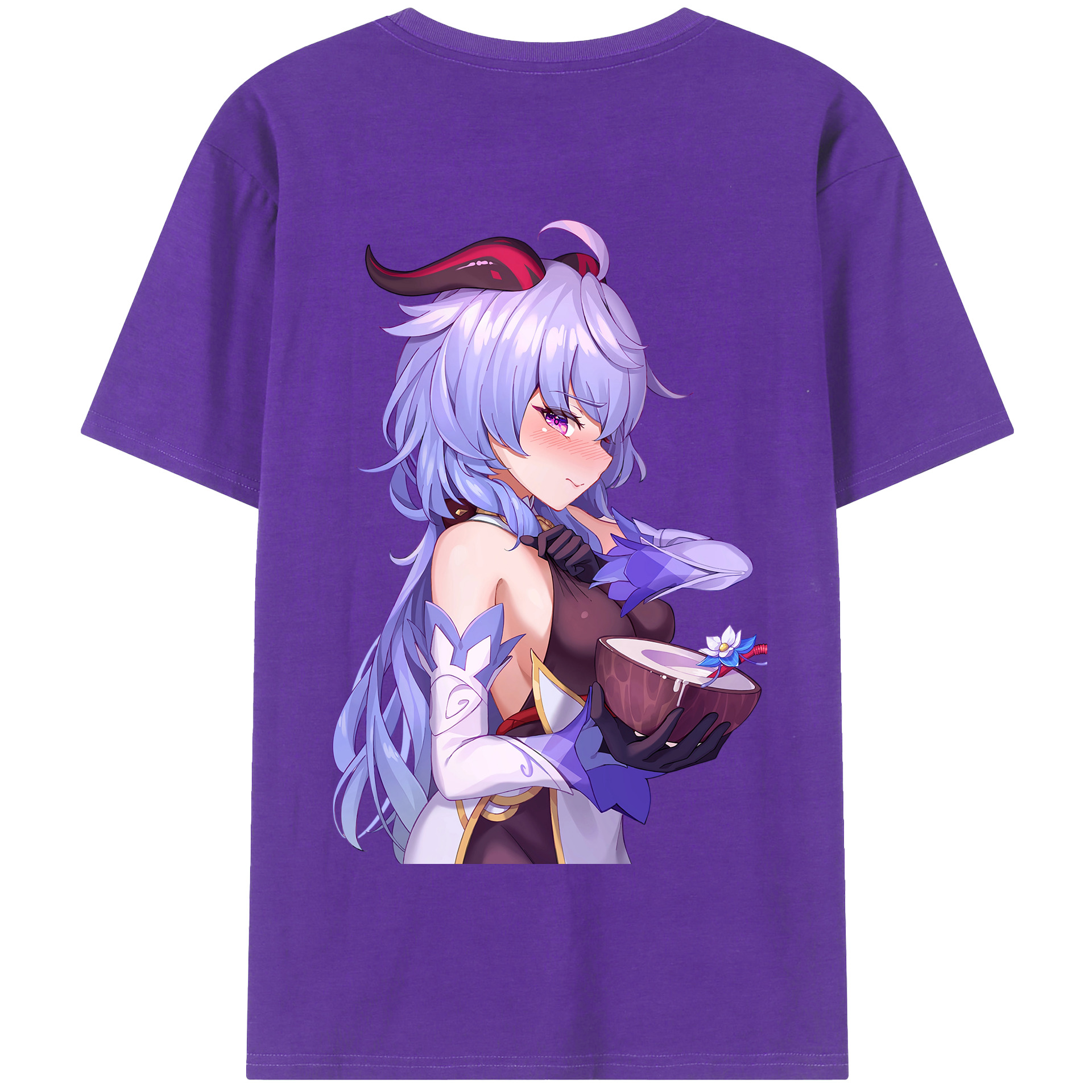 げんし神 甘雨 かんう genshin Ganyu 綿100％半袖Tシャツ（背面プリント）