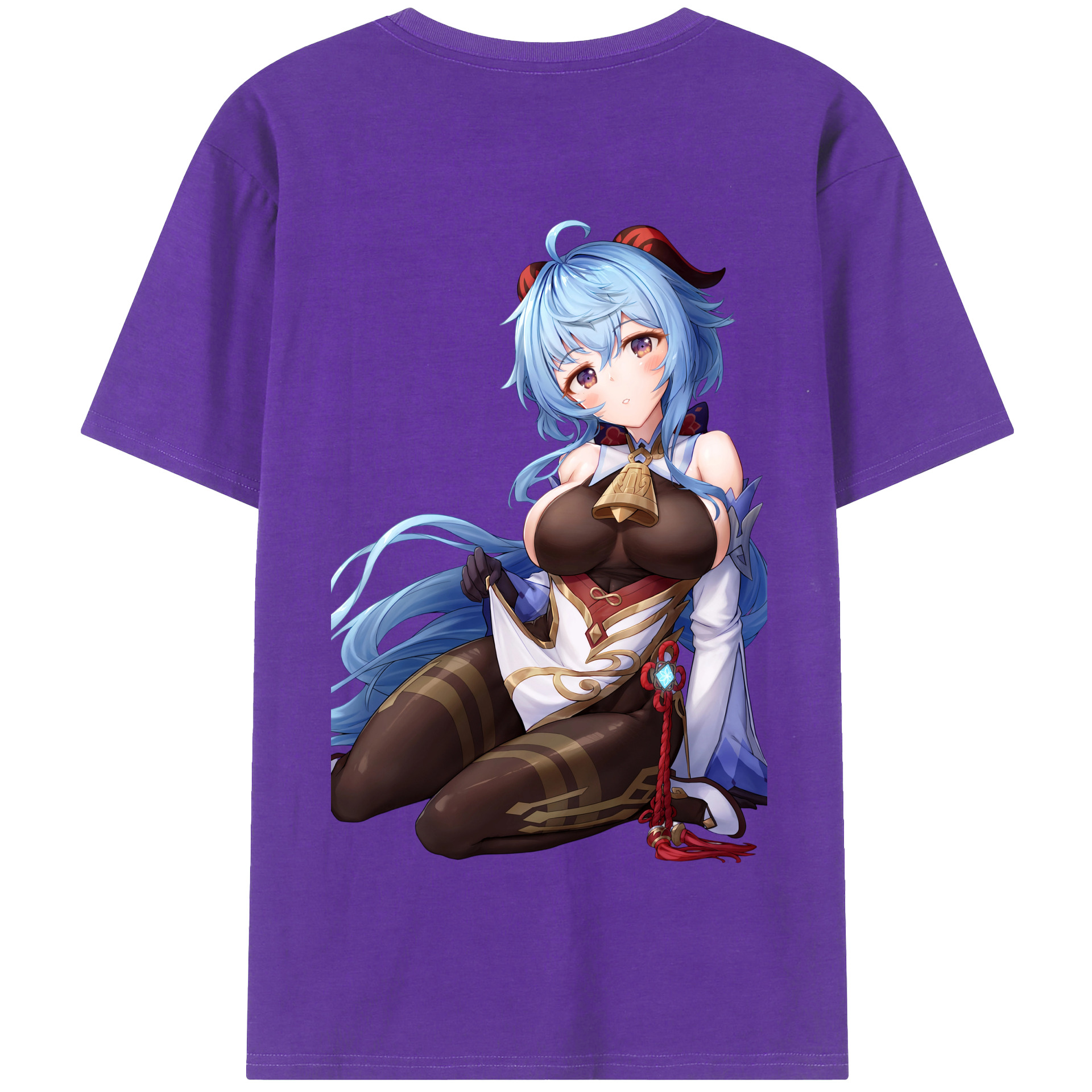 げんし神 甘雨 かんう genshin Ganyu 綿100％半袖Tシャツ（背面プリント）