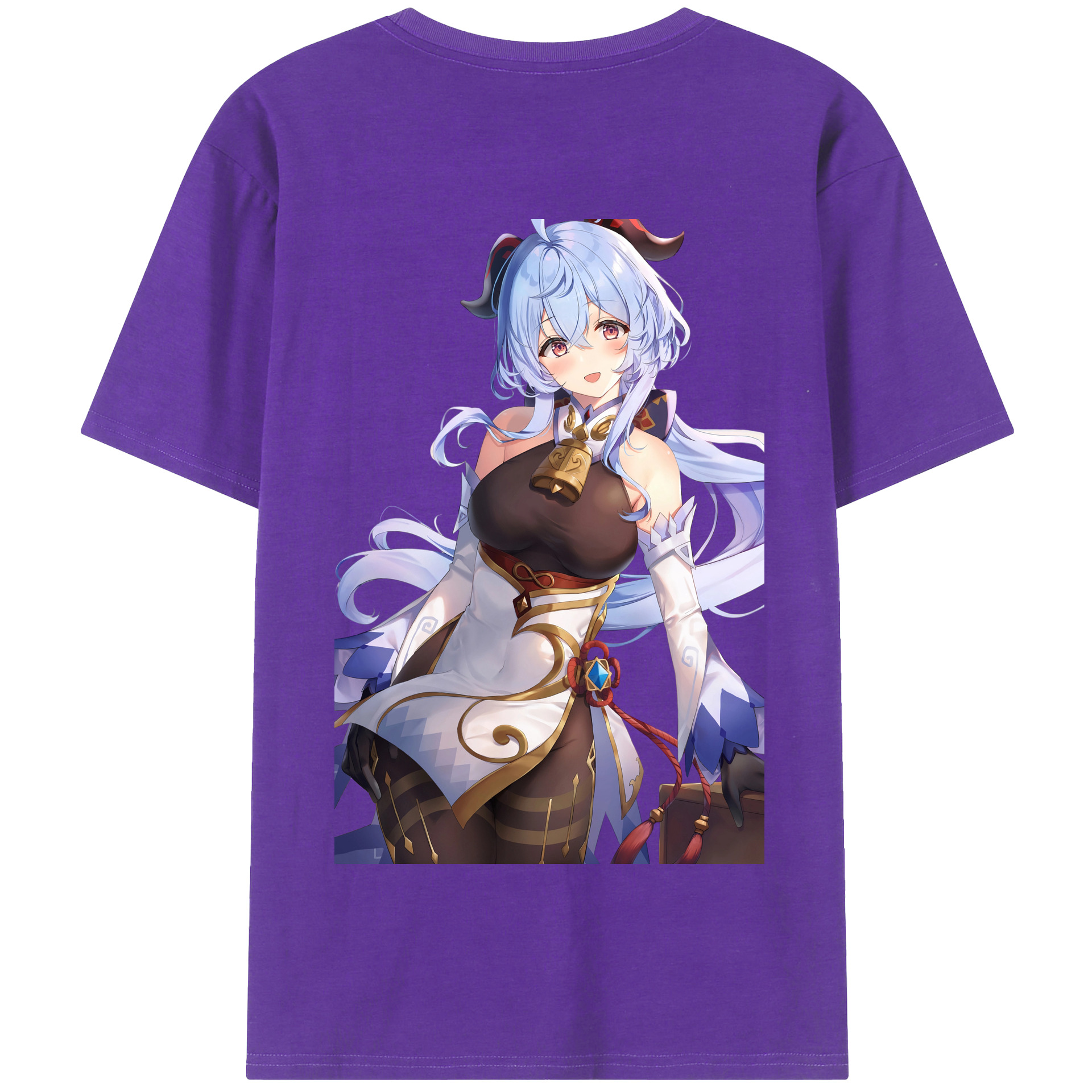 げんし神 甘雨 かんう genshin Ganyu 綿100％半袖Tシャツ（背面プリント）