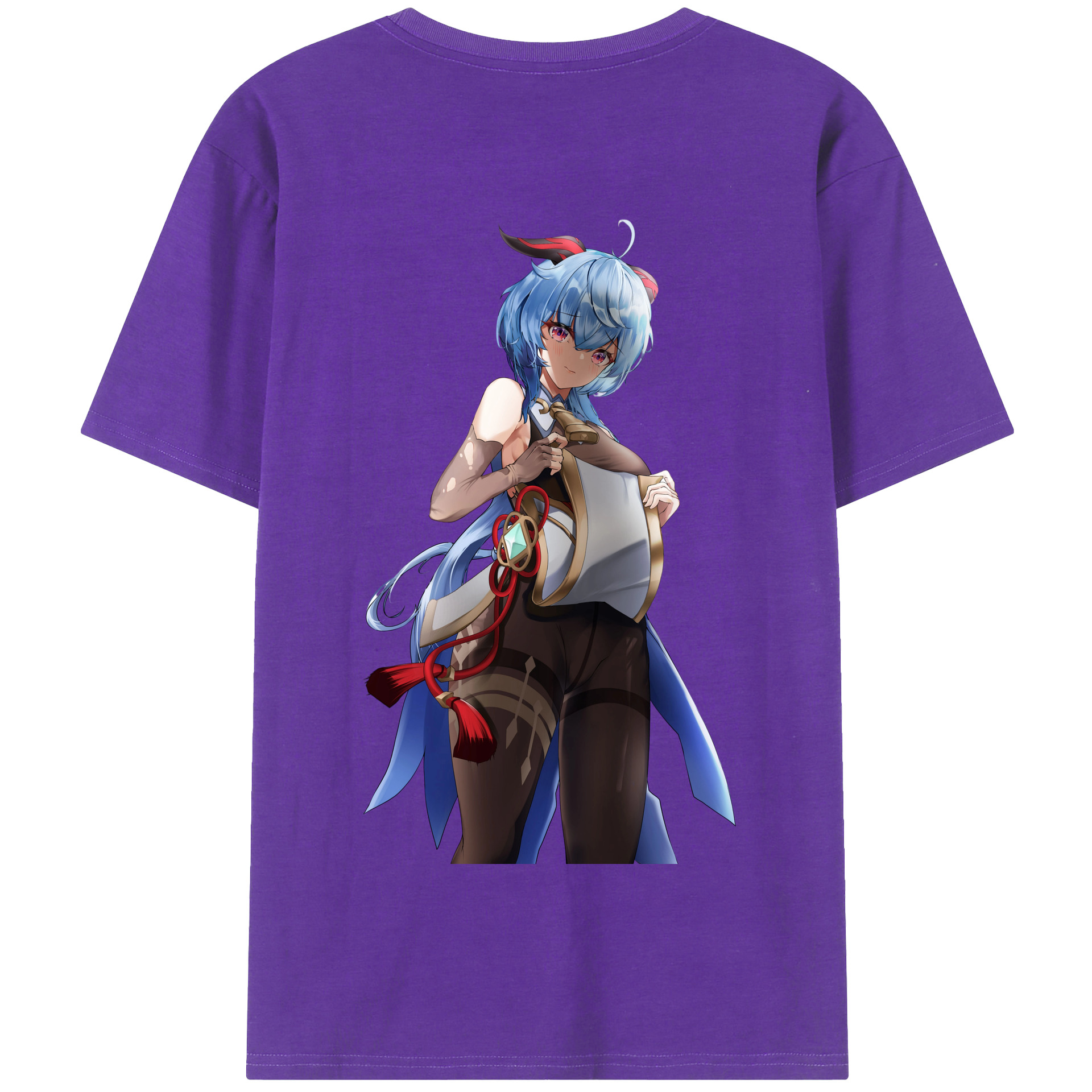 げんし神 甘雨 かんう genshin Ganyu 綿100％半袖Tシャツ（背面プリント）