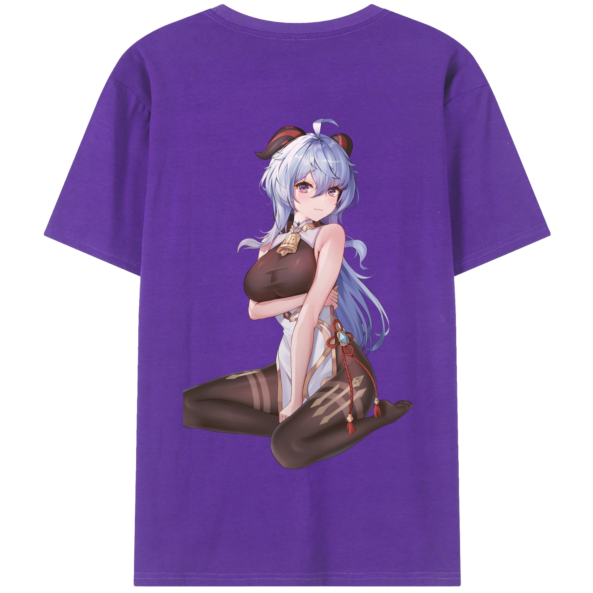 げんし神 甘雨 かんう genshin Ganyu 綿100％半袖Tシャツ（背面プリント）