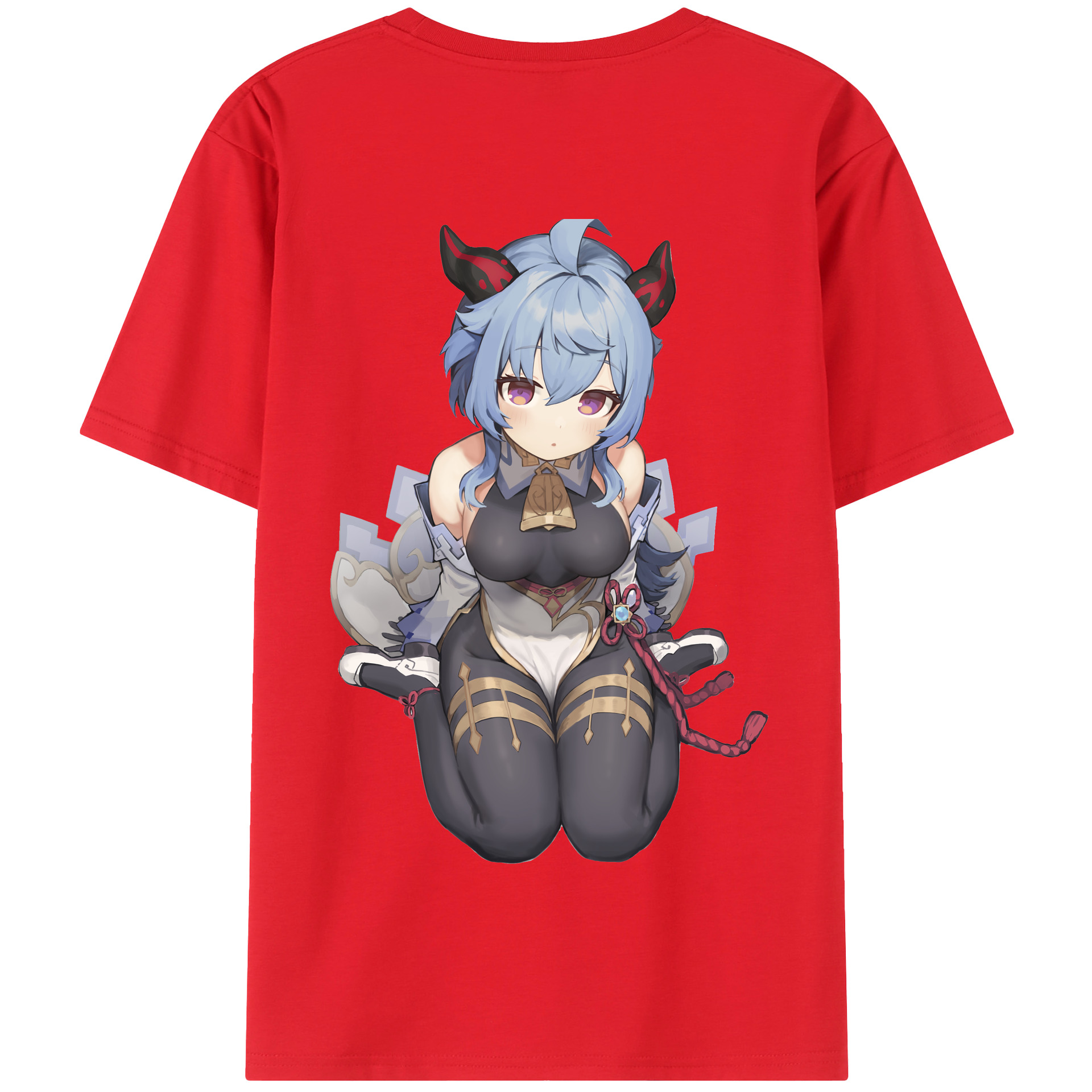 げんし神 甘雨 かんう genshin Ganyu 綿100％半袖Tシャツ（背面プリント）
