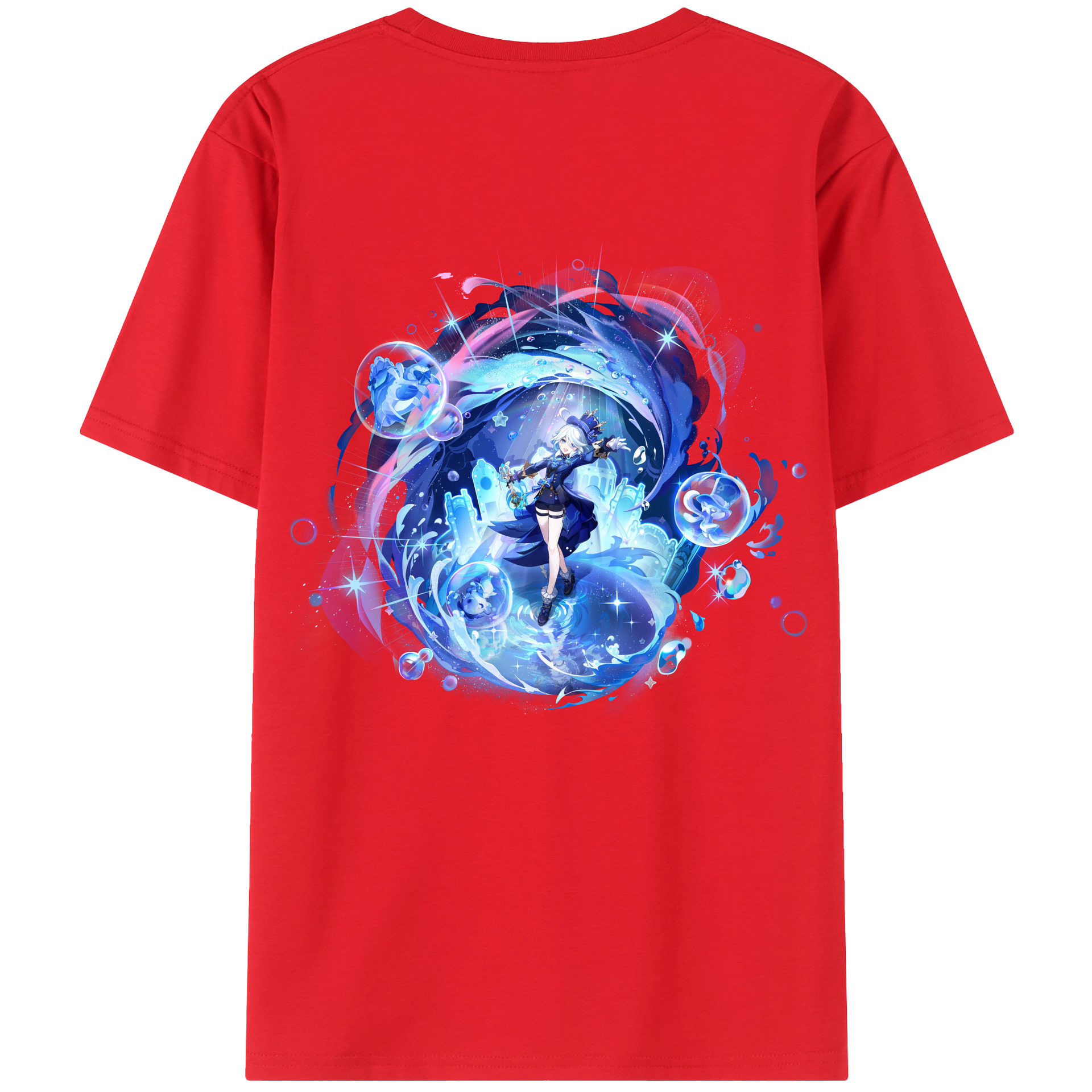げんし神 フリーナ genshin Furina 綿100％半袖Tシャツ（背面プリント）
