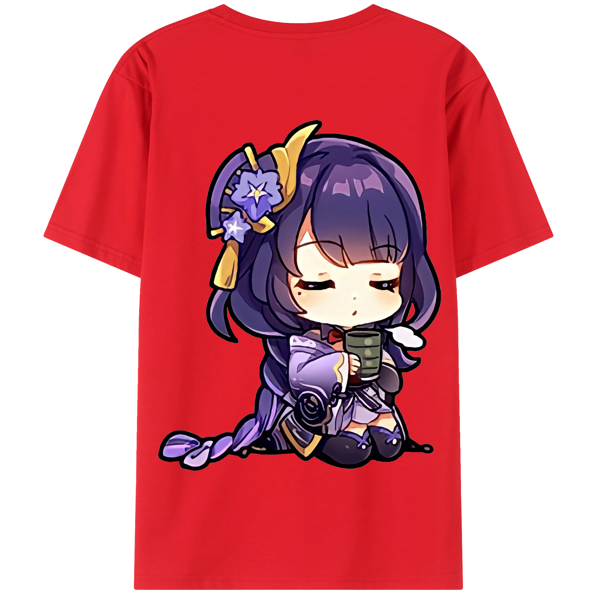 げんし神 雷電将軍 らいでんしょうぐん genshin Raiden Shogun 綿100％半袖Tシャツ（背面プリント）