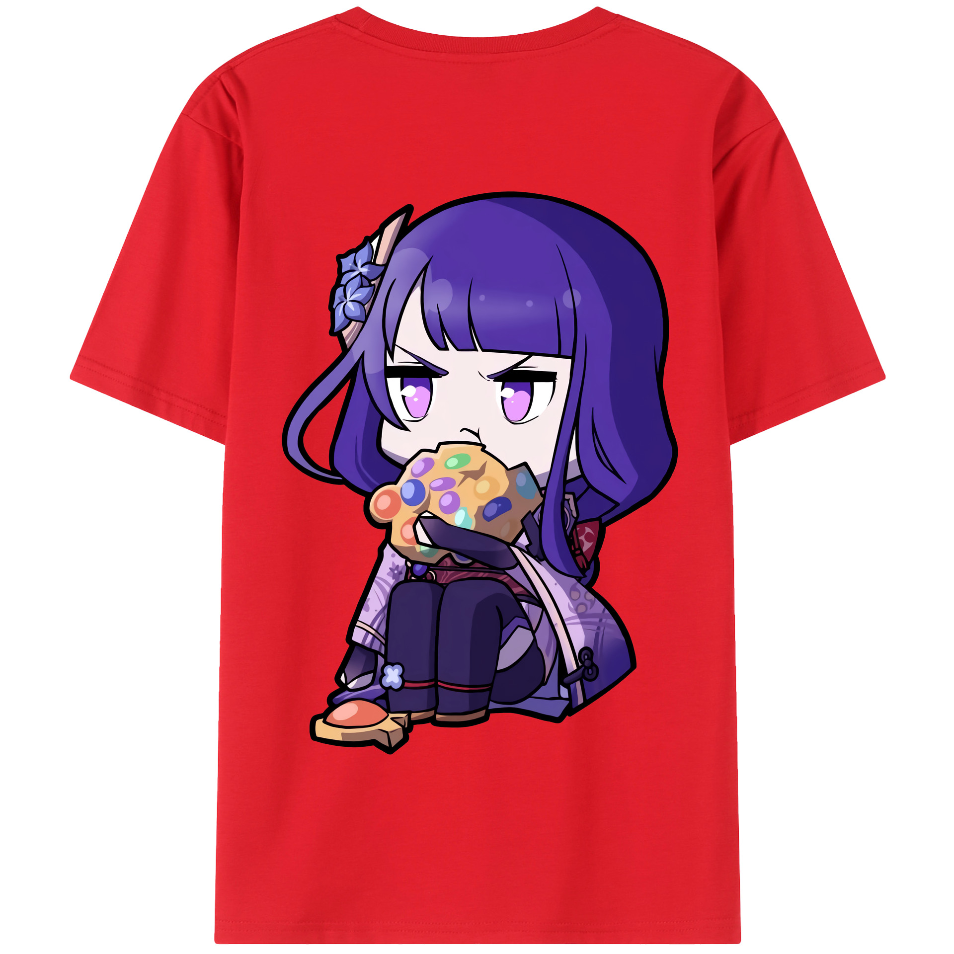 げんし神 雷電将軍 らいでんしょうぐん genshin Raiden Shogun 綿100％半袖Tシャツ（背面プリント）