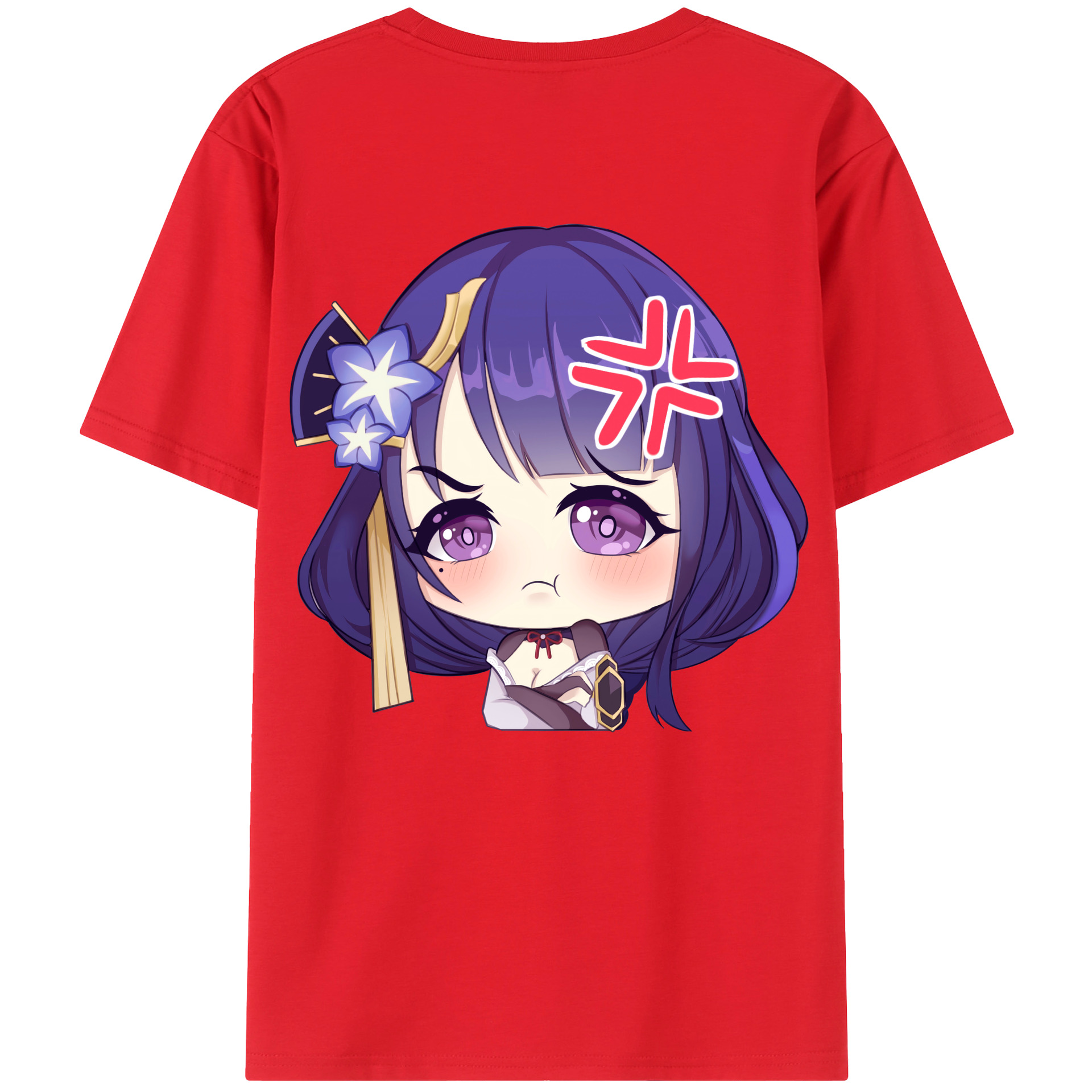 げんし神 雷電将軍 らいでんしょうぐん genshin Raiden Shogun 綿100％半袖Tシャツ（背面プリント）