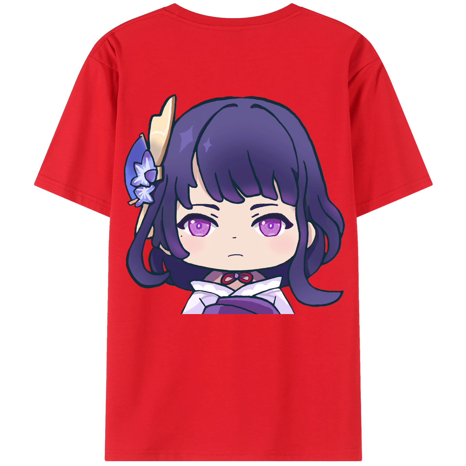 げんし神 雷電将軍 らいでんしょうぐん genshin Raiden Shogun 綿100％半袖Tシャツ（背面プリント）