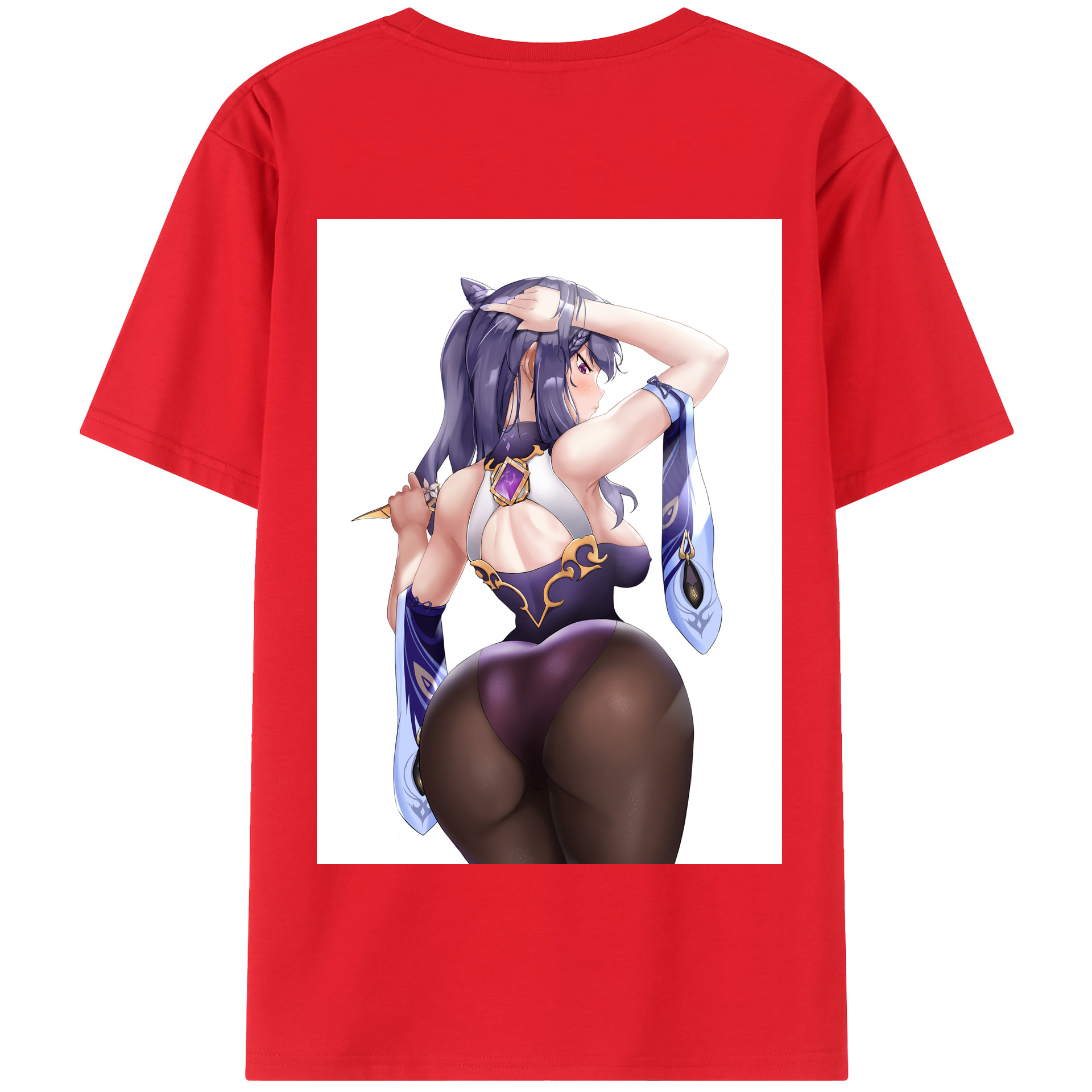 げんし神 刻晴 こくせい genshin Kokusei 綿100％半袖Tシャツ（背面プリント）