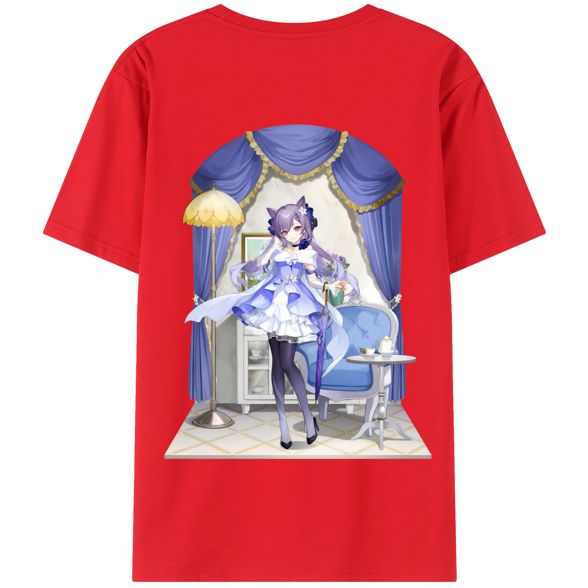 げんし神 刻晴 こくせい genshin Kokusei 綿100％半袖Tシャツ（背面プリント）