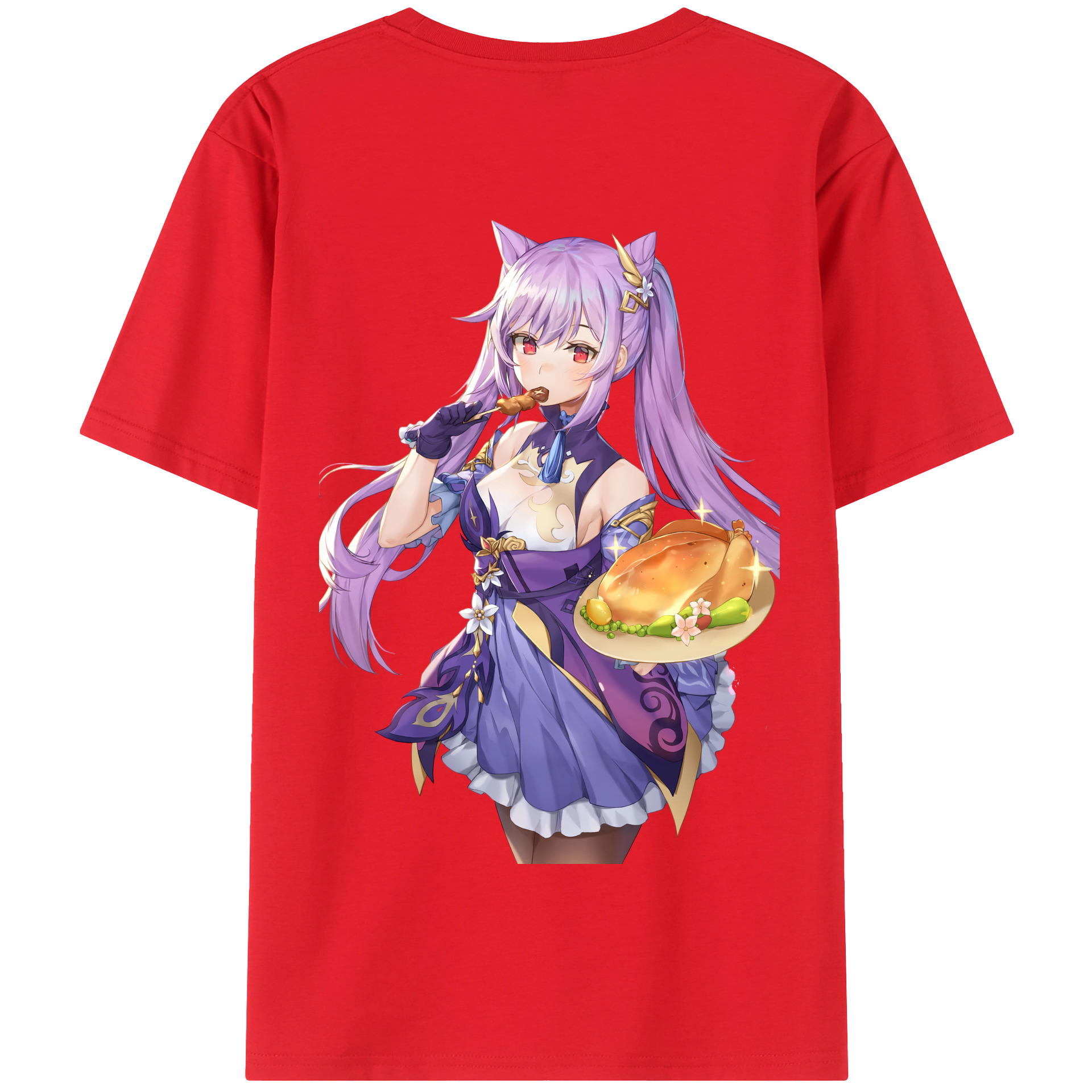 げんし神 刻晴 こくせい genshin Kokusei 綿100％半袖Tシャツ（背面プリント）