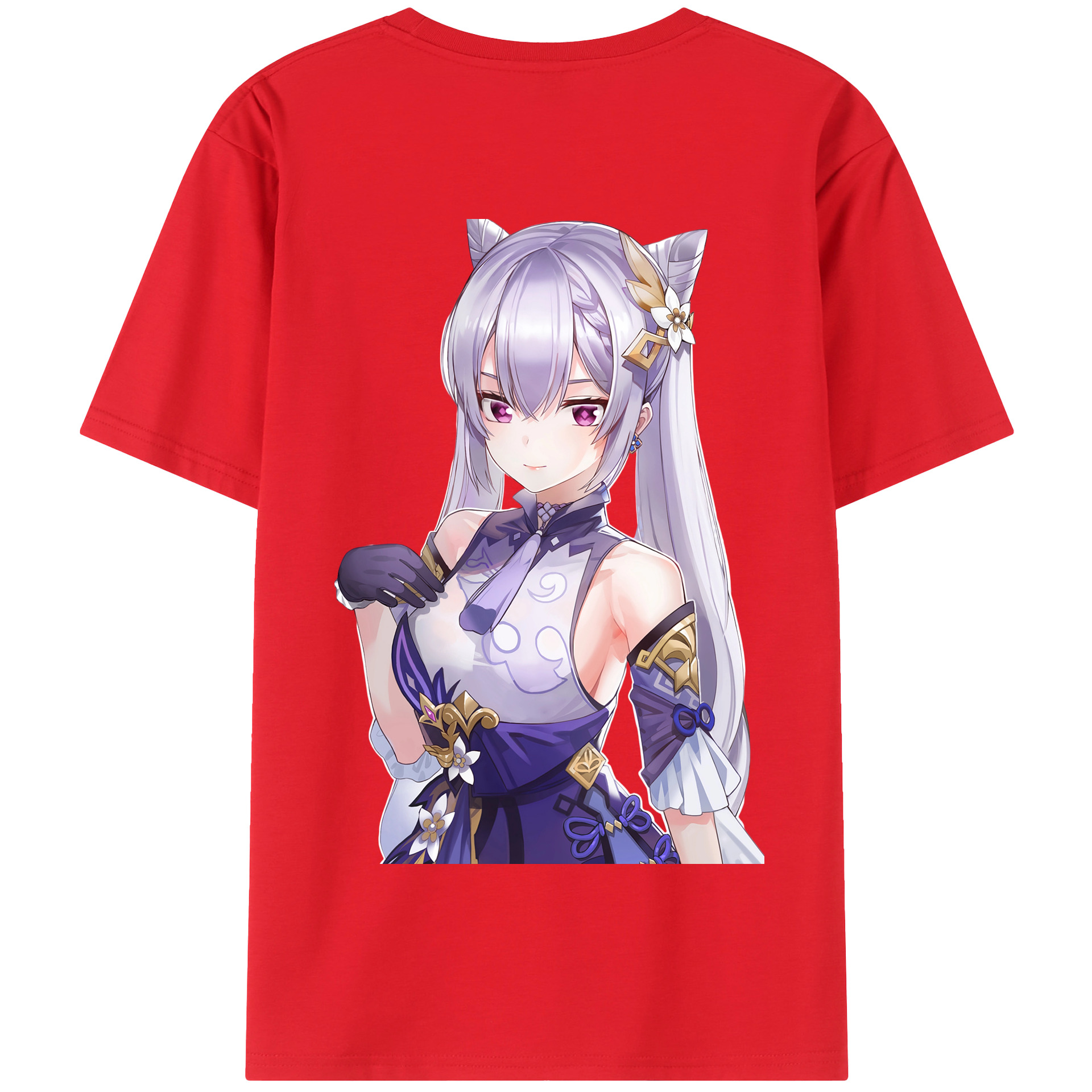 げんし神 刻晴 こくせい genshin Kokusei 綿100％半袖Tシャツ（背面プリント）