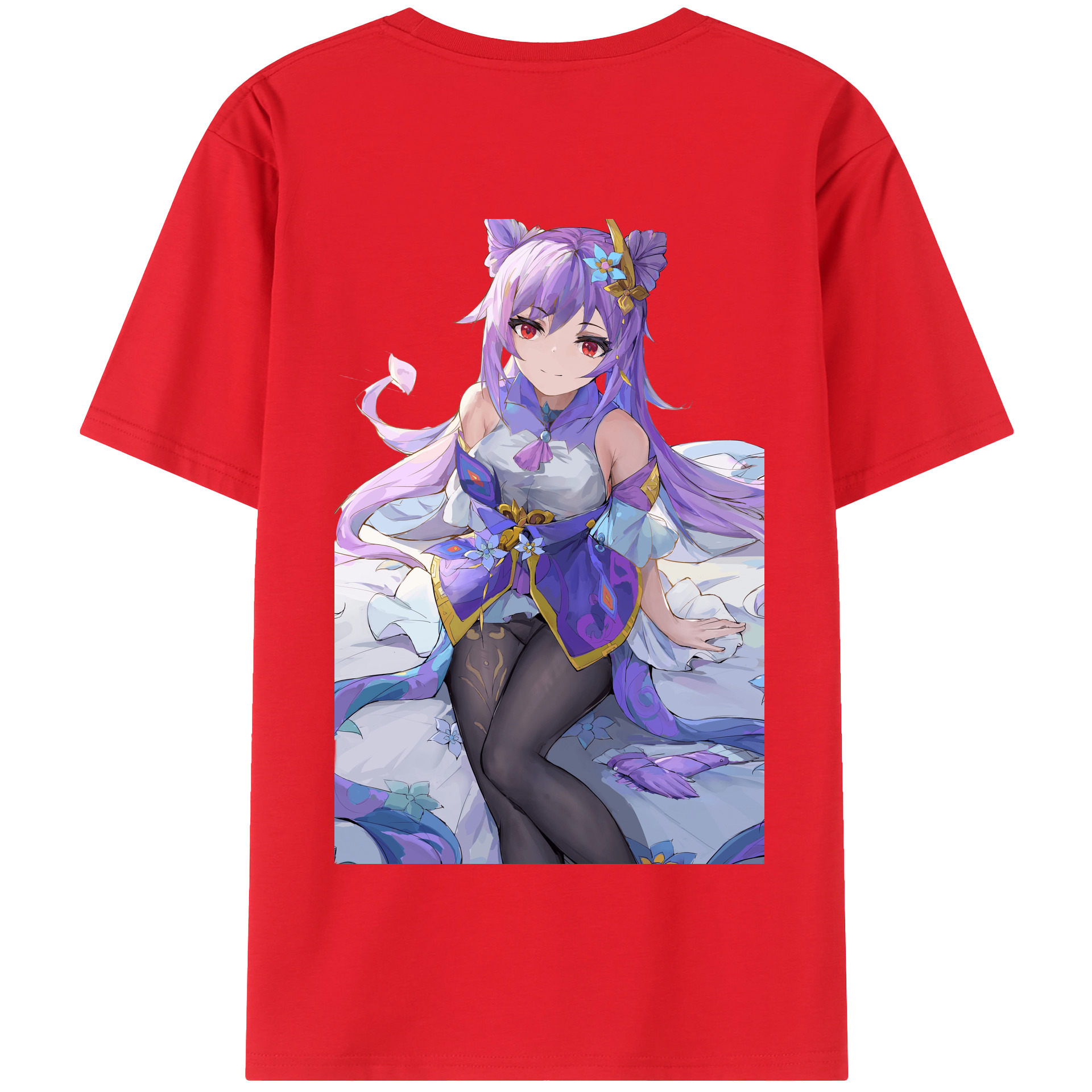 げんし神 刻晴 こくせい genshin Kokusei 綿100％半袖Tシャツ（背面プリント）
