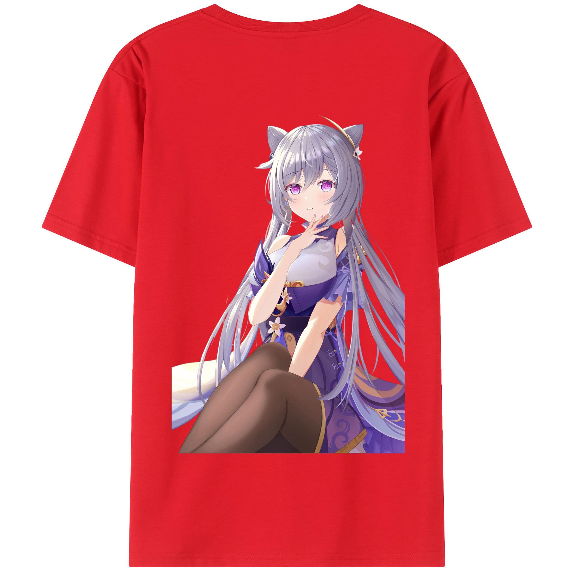 げんし神 刻晴 こくせい genshin Kokusei 綿100％半袖Tシャツ（背面プリント）