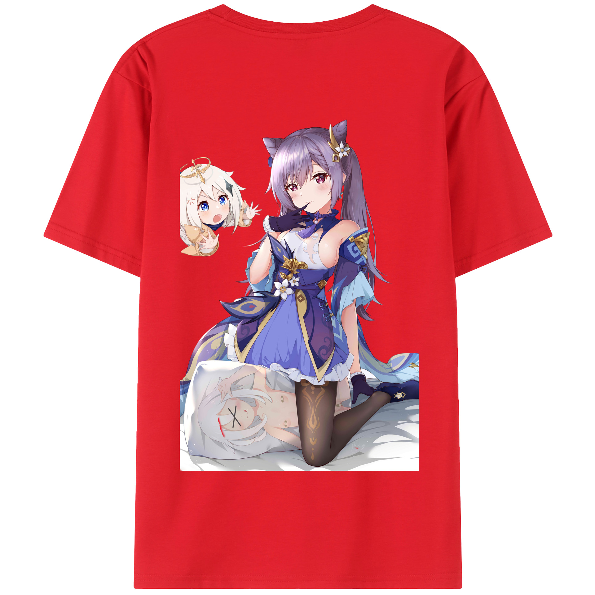 げんし神 刻晴 こくせい genshin Kokusei 綿100％半袖Tシャツ（背面プリント）