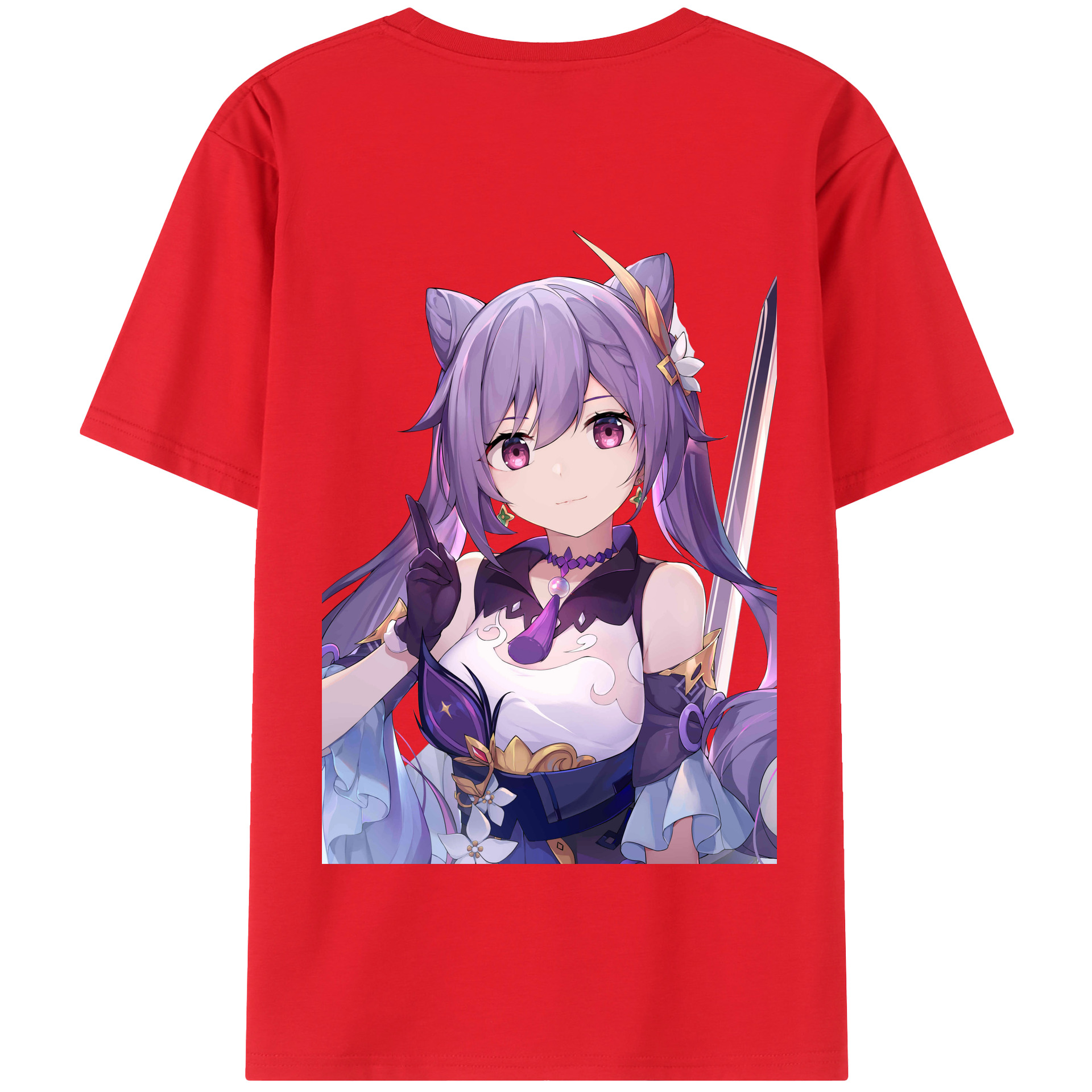げんし神 刻晴 こくせい genshin Kokusei 綿100％半袖Tシャツ（背面プリント）
